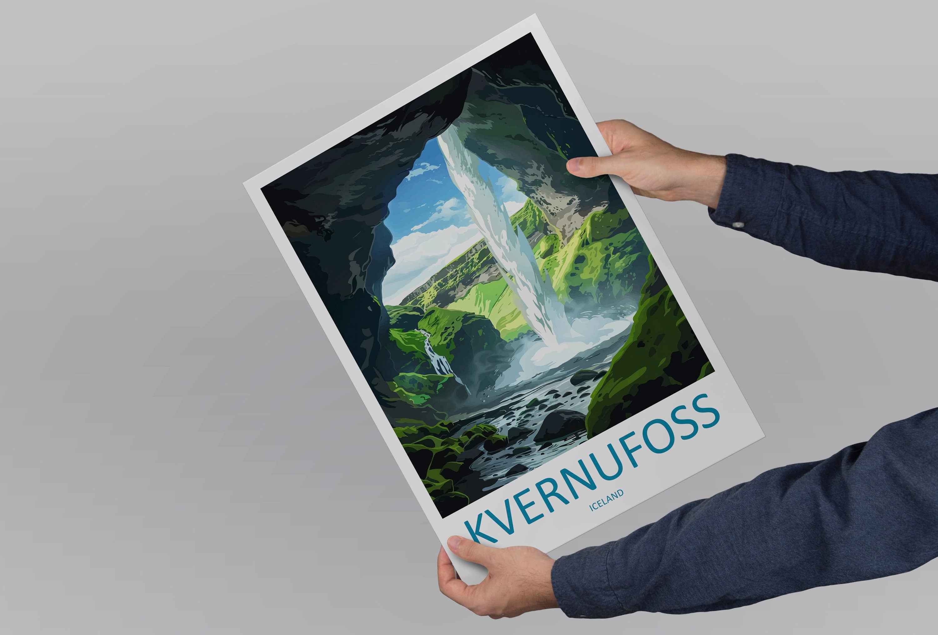 Kvernufoss Travel Print