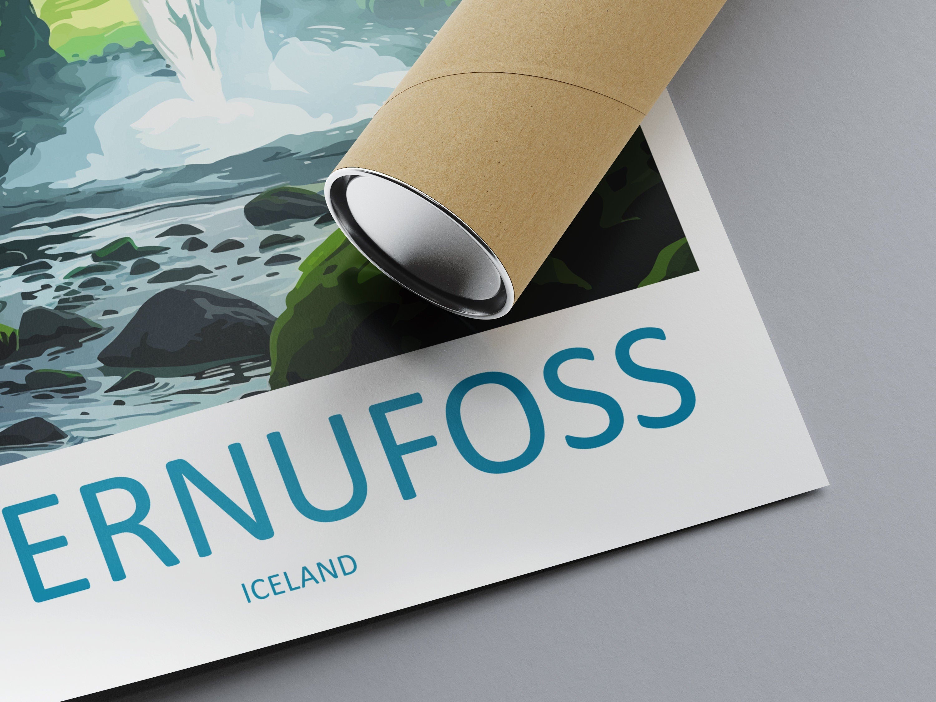 Kvernufoss Travel Print