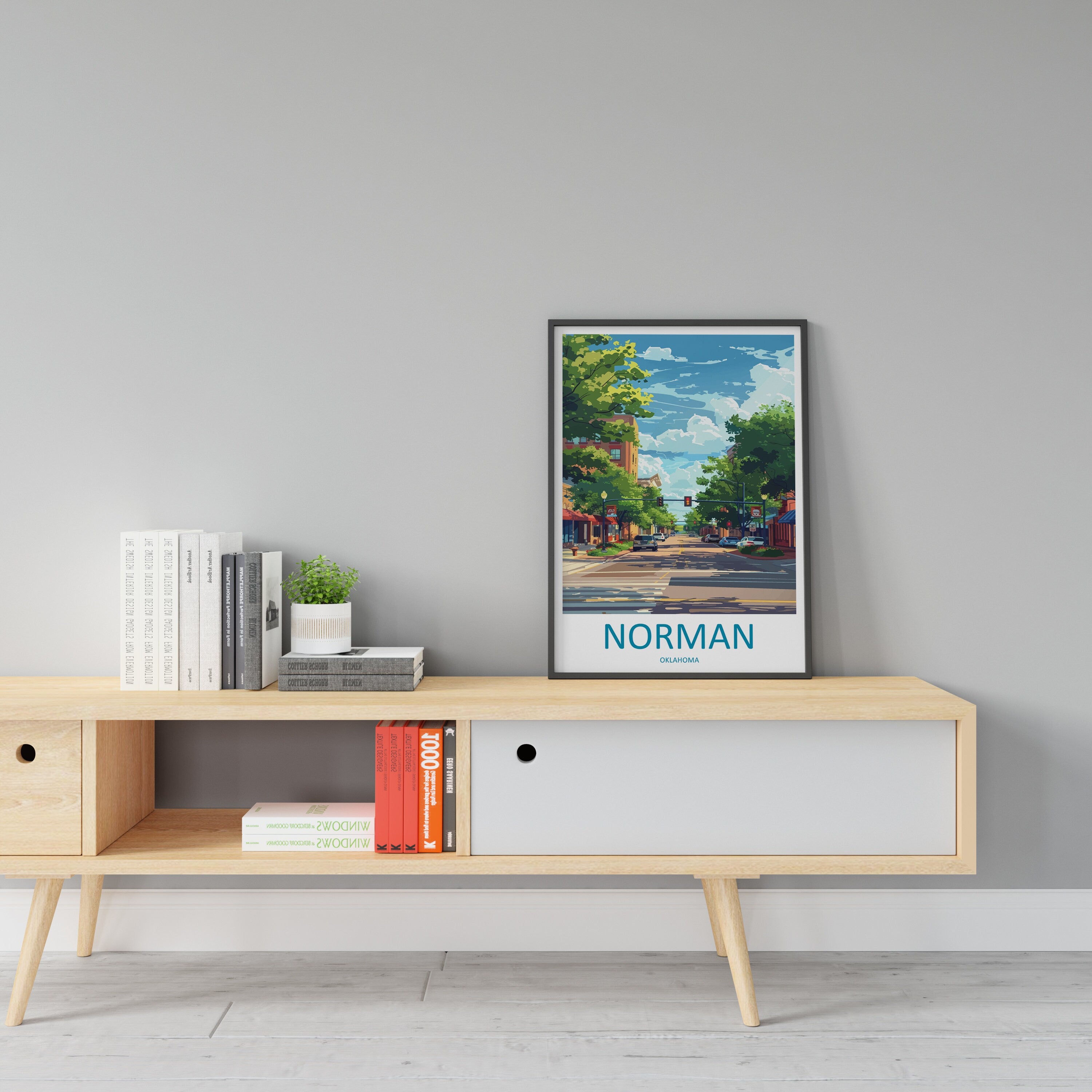 Norman Travel Print Wall Art Norman Wall Hanging Home Décor Norman Gift Art Lovers Oklahoma Art Lover Gift Norman Oklahoma Art