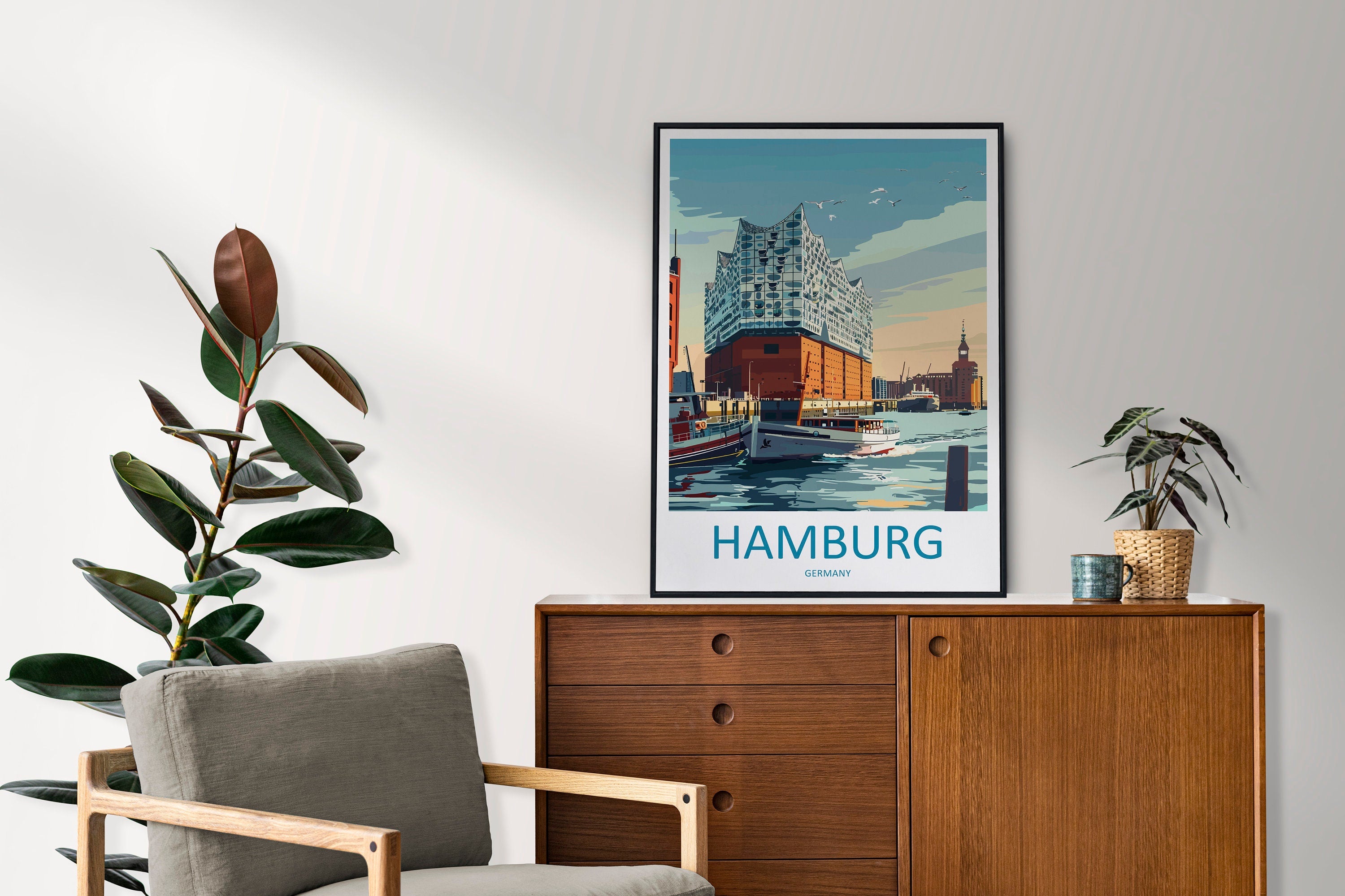 Hamburg Travel Print Wall Art Hamburg Wall Hanging Home Décor Hamburg Gift Art Lovers Germany Art Lover Gift Hamburg Germany Art