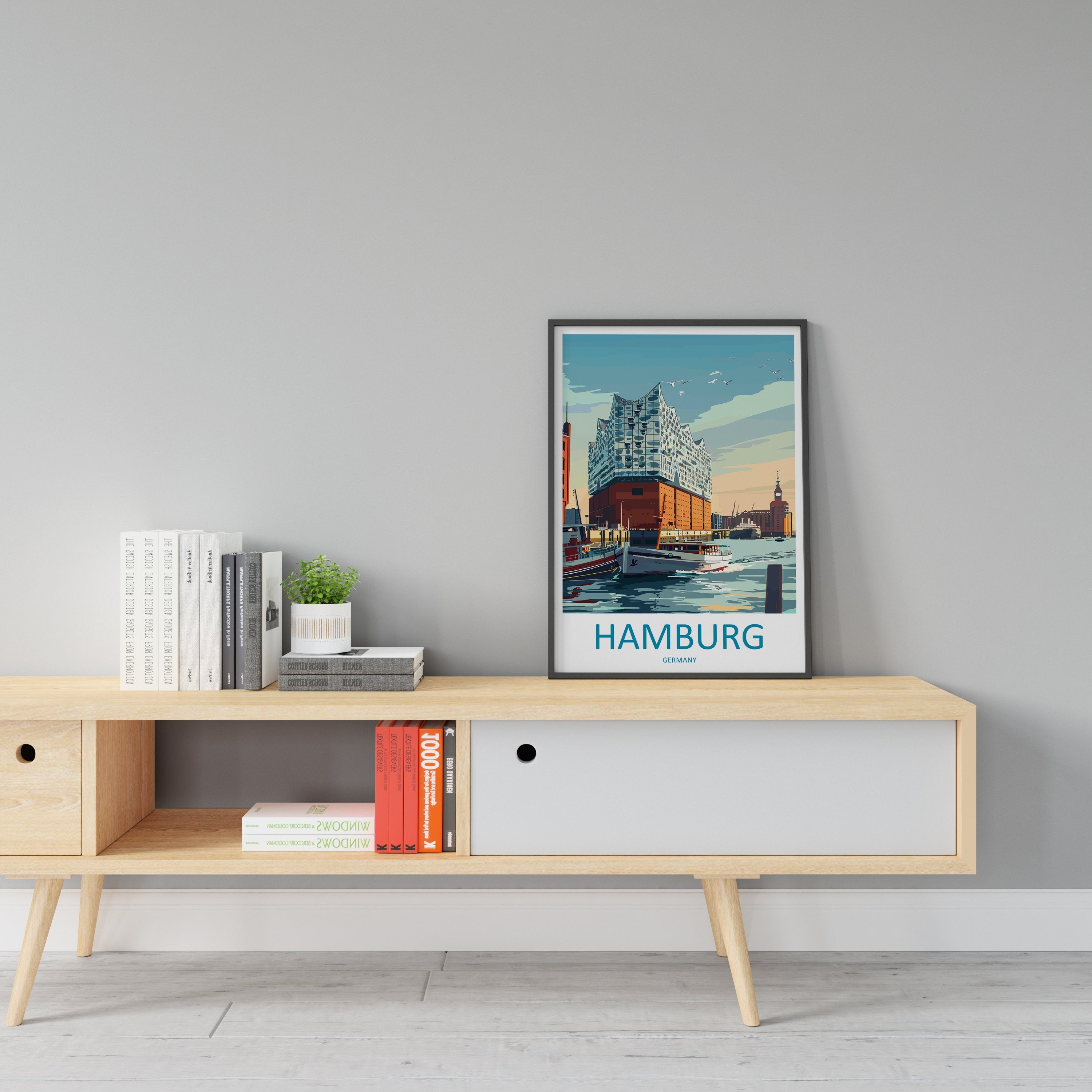 Hamburg Travel Print Wall Art Hamburg Wall Hanging Home Décor Hamburg Gift Art Lovers Germany Art Lover Gift Hamburg Germany Art