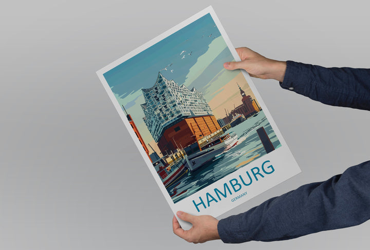 Hamburg Travel Print Wall Art Hamburg Wall Hanging Home Décor Hamburg Gift Art Lovers Germany Art Lover Gift Hamburg Germany Art