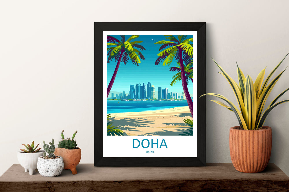 Doha Travel Print Wall Art Doha Wall Hanging Home Décor Quatar Gift Art Lovers Saudi Arabia Art Lover Gift Doha