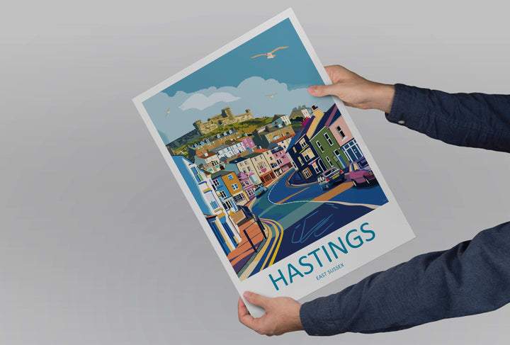 Hastings Travel Print Wall Art Hastings East Sussex Wall Hanging Home Décor Hastings East Sussex Gift Art Lovers Art Gift Hastings