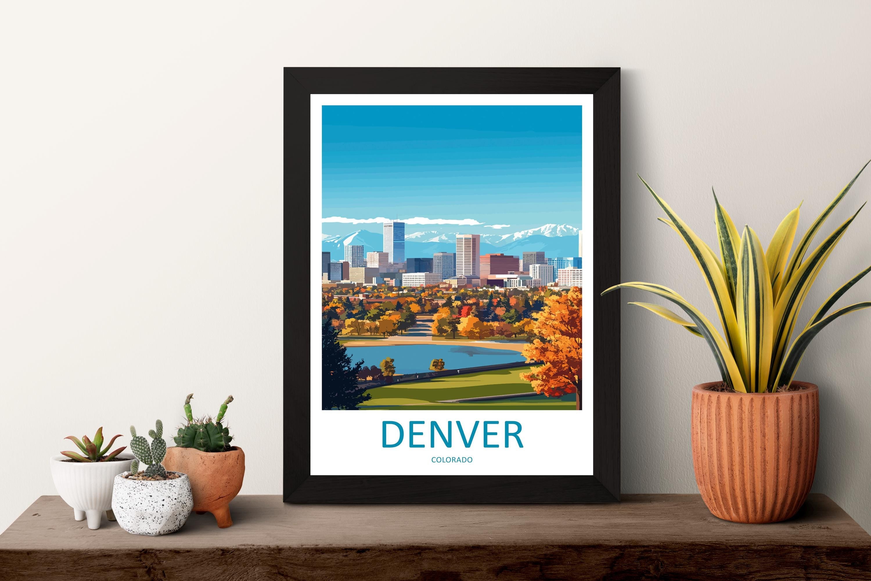 Denver Travel Print Wall Art Denver Colorado Wall Hanging Home Décor Denver Colorado Gift Art Lovers Denver Colorado Art Gift