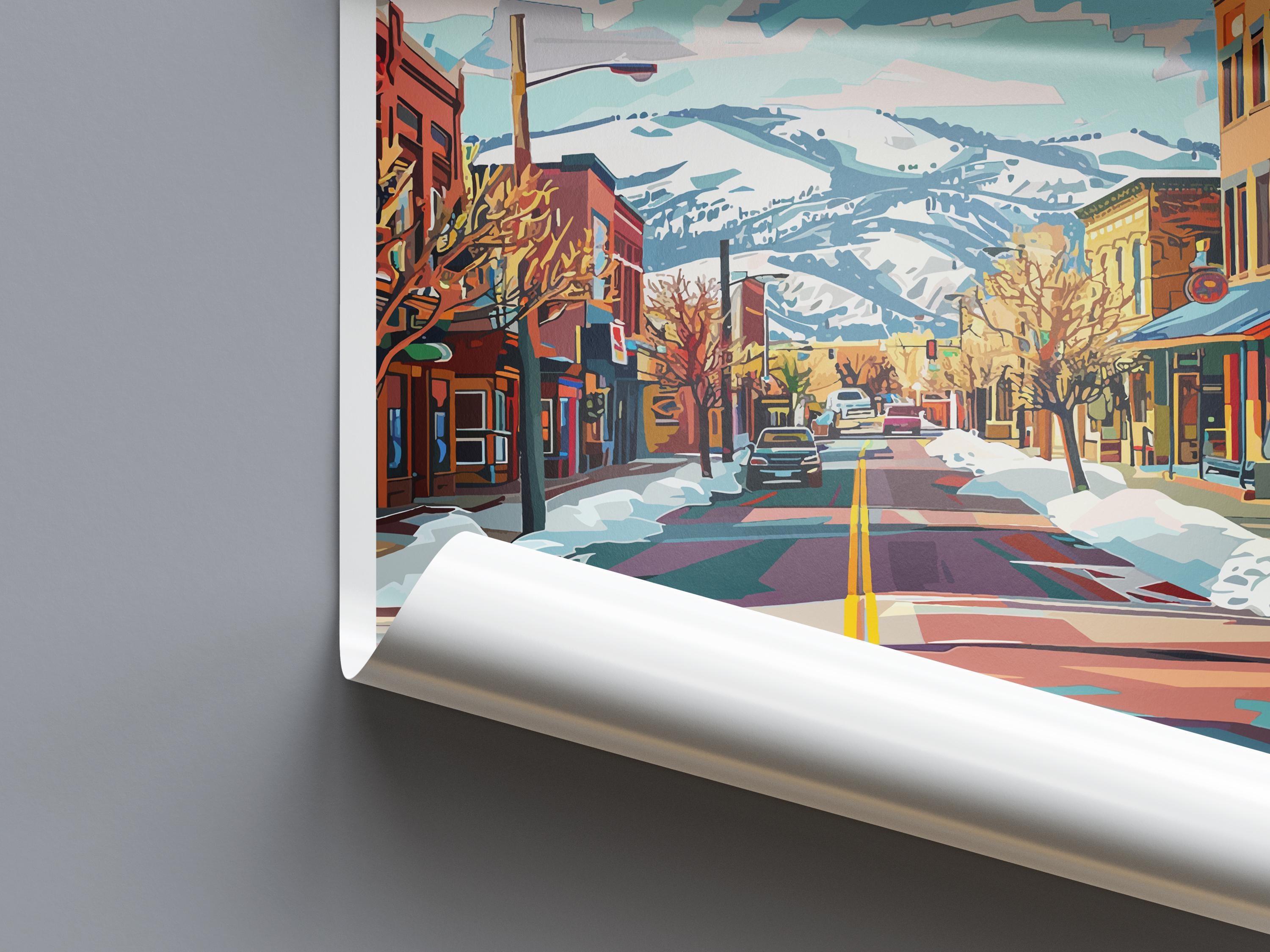 Fort Collins Travel Print Wall Art Fort Collins Colorado Wall Hanging Home Décor Fort Collins Colorado Gift Art Lovers Fort Collins Art Gift