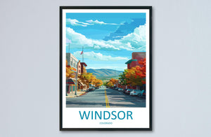 Windsor Travel Print Wall Art Windsor Colorado Wall Hanging Home Décor Windsor Colorado Gift Art Lovers Windsor Colorado Art Gift