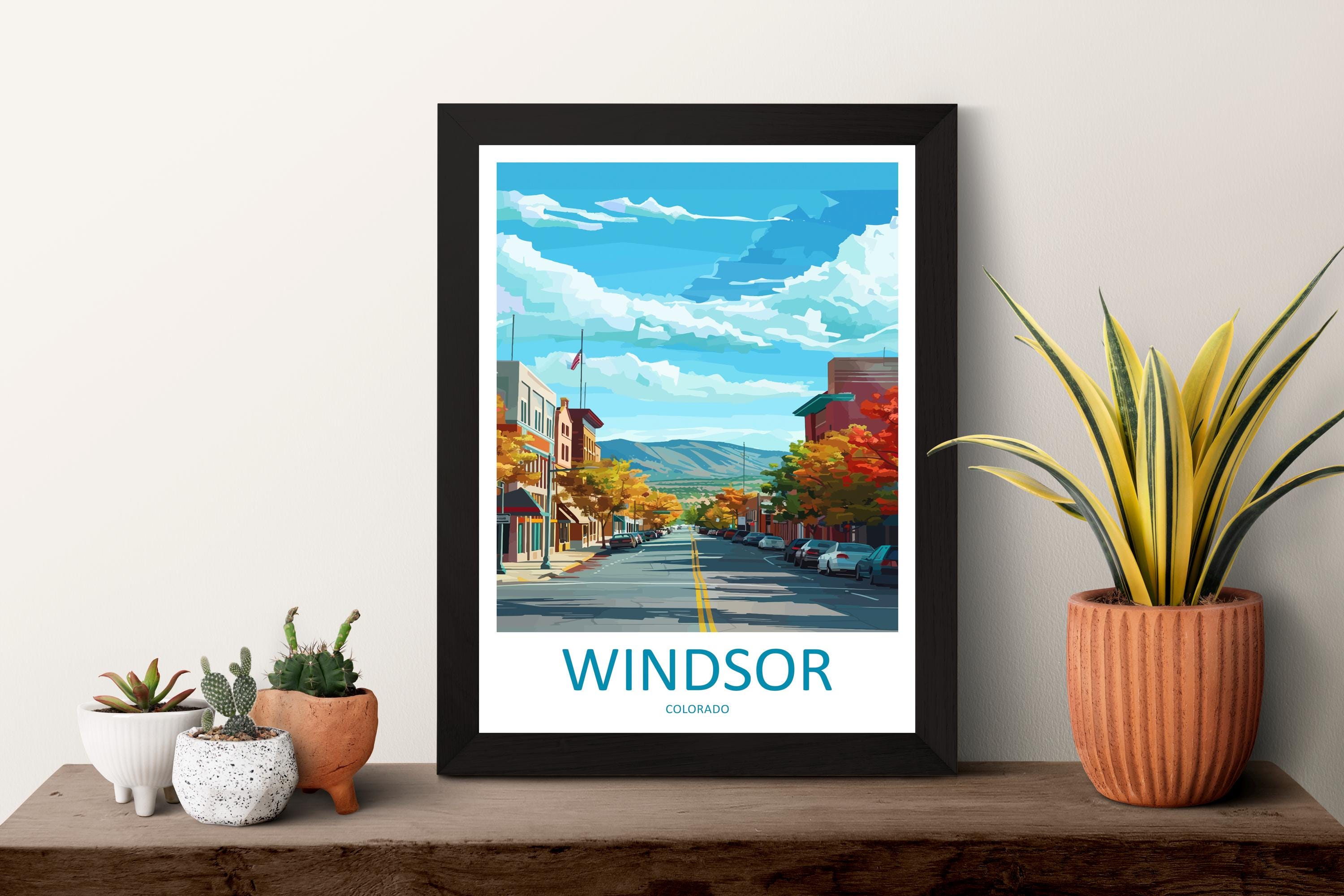 Windsor Travel Print Wall Art Windsor Colorado Wall Hanging Home Décor Windsor Colorado Gift Art Lovers Windsor Colorado Art Gift