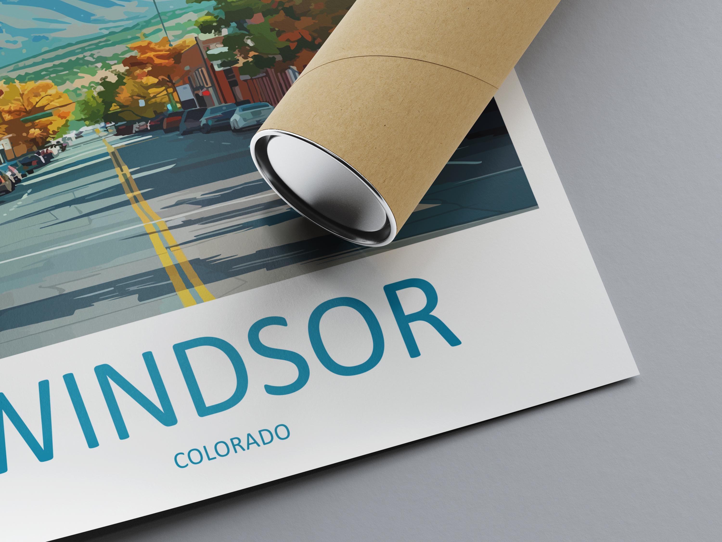 Windsor Travel Print Wall Art Windsor Colorado Wall Hanging Home Décor Windsor Colorado Gift Art Lovers Windsor Colorado Art Gift