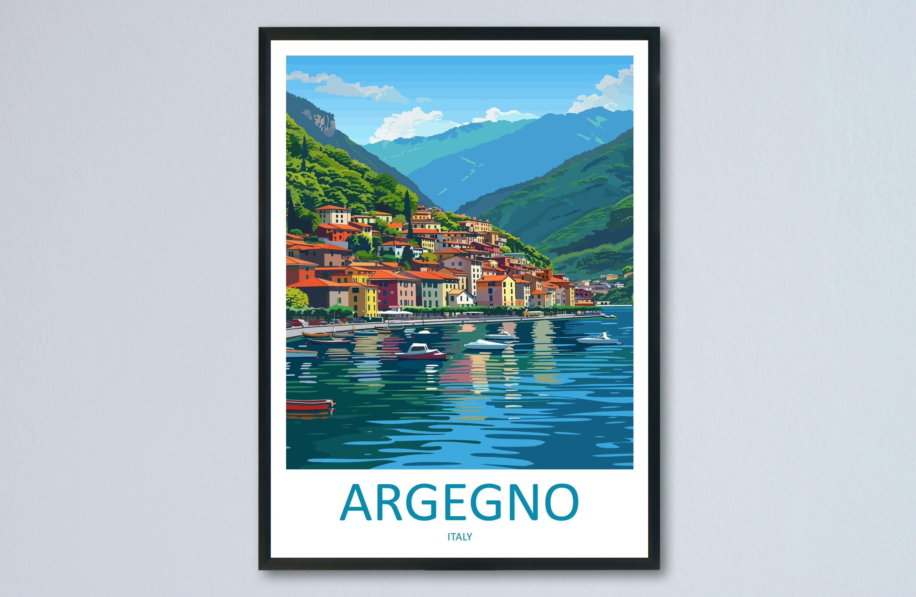 Argegno Travel Print Wall Art Argegno Italy Wall Hanging Home Décor Argegno Italy Gift Art Lovers Italy Art Gift Argegno Italy