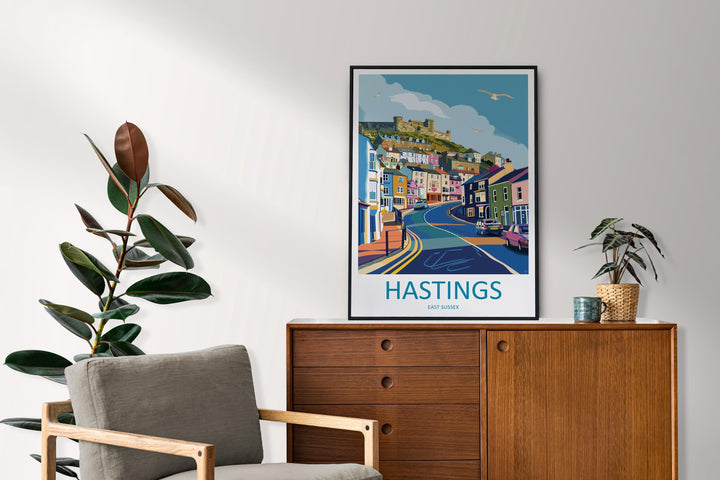 Hastings Travel Print Wall Art Hastings East Sussex Wall Hanging Home Décor Hastings East Sussex Gift Art Lovers Art Gift Hastings