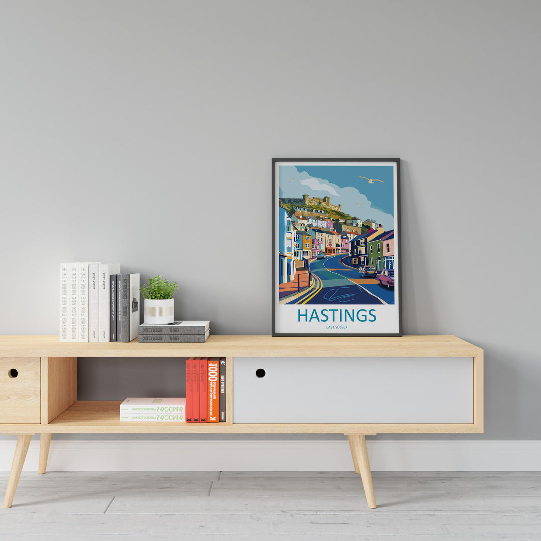 Hastings Travel Print Wall Art Hastings East Sussex Wall Hanging Home Décor Hastings East Sussex Gift Art Lovers Art Gift Hastings