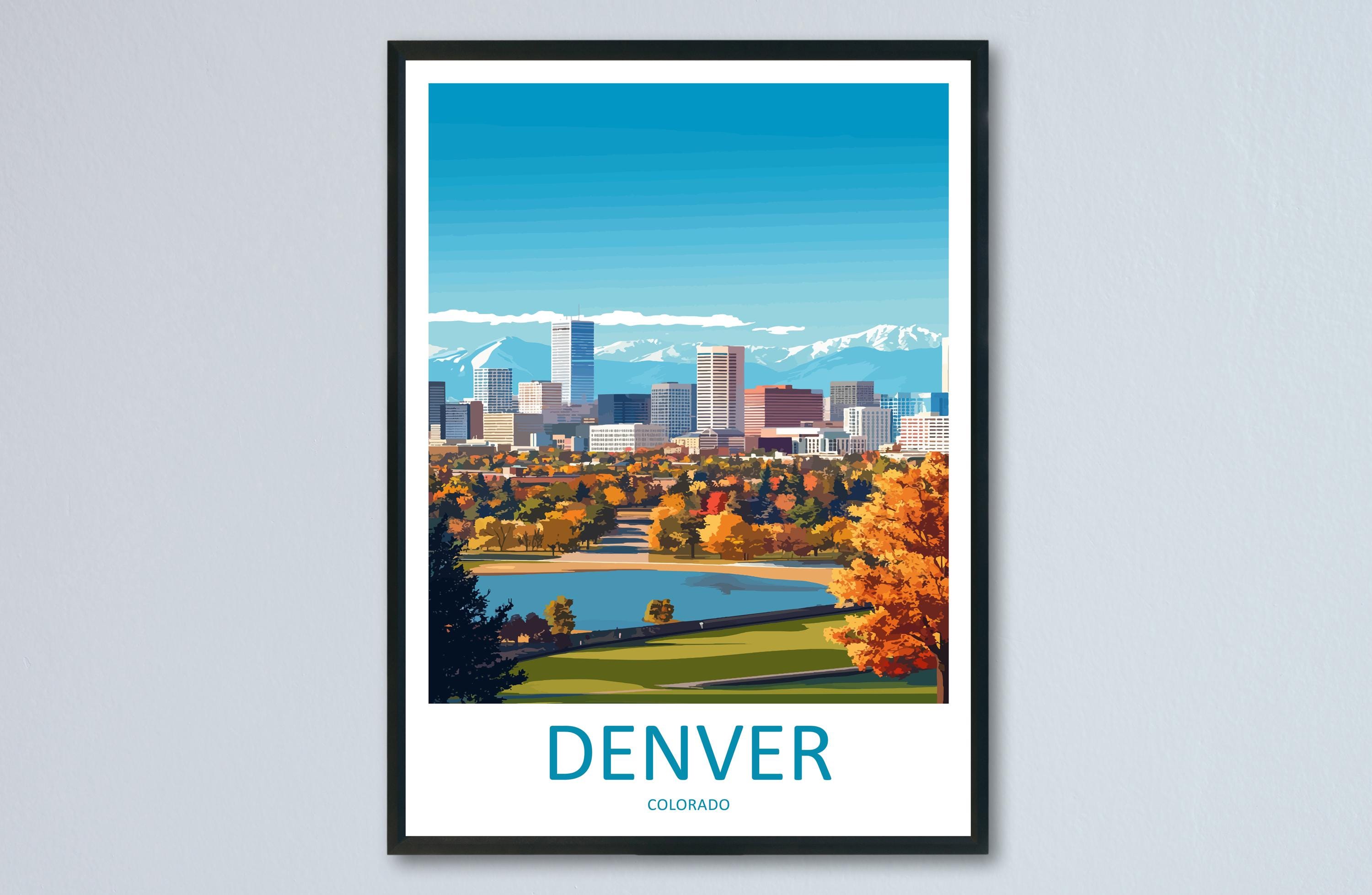 Denver Travel Print Wall Art Denver Colorado Wall Hanging Home Décor Denver Colorado Gift Art Lovers Denver Colorado Art Gift