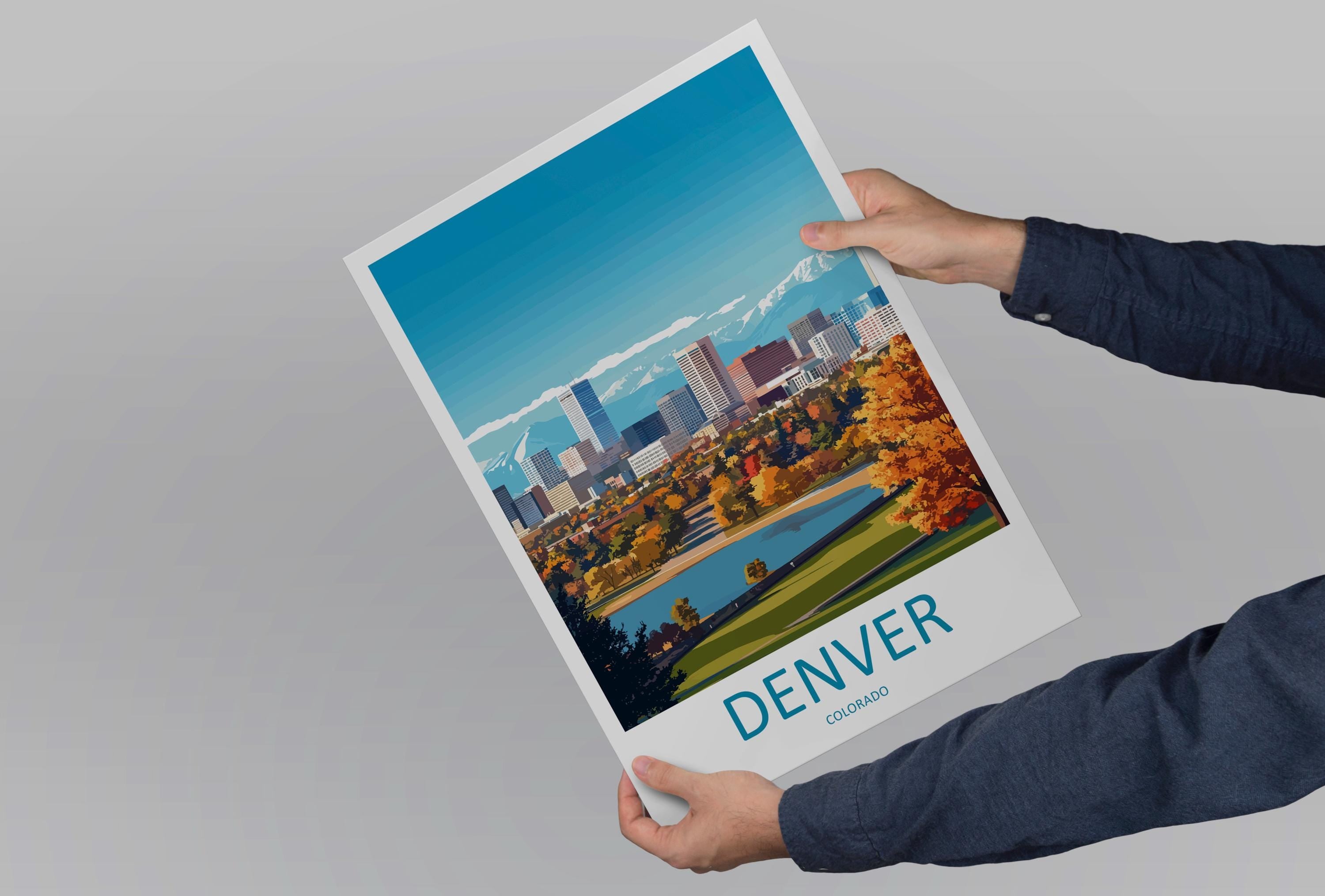 Denver Travel Print Wall Art Denver Colorado Wall Hanging Home Décor Denver Colorado Gift Art Lovers Denver Colorado Art Gift