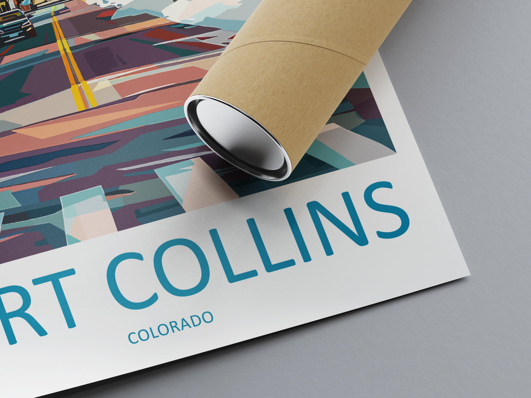 Fort Collins Travel Print Wall Art Fort Collins Colorado Wall Hanging Home Décor Fort Collins Colorado Gift Art Lovers Fort Collins Art Gift