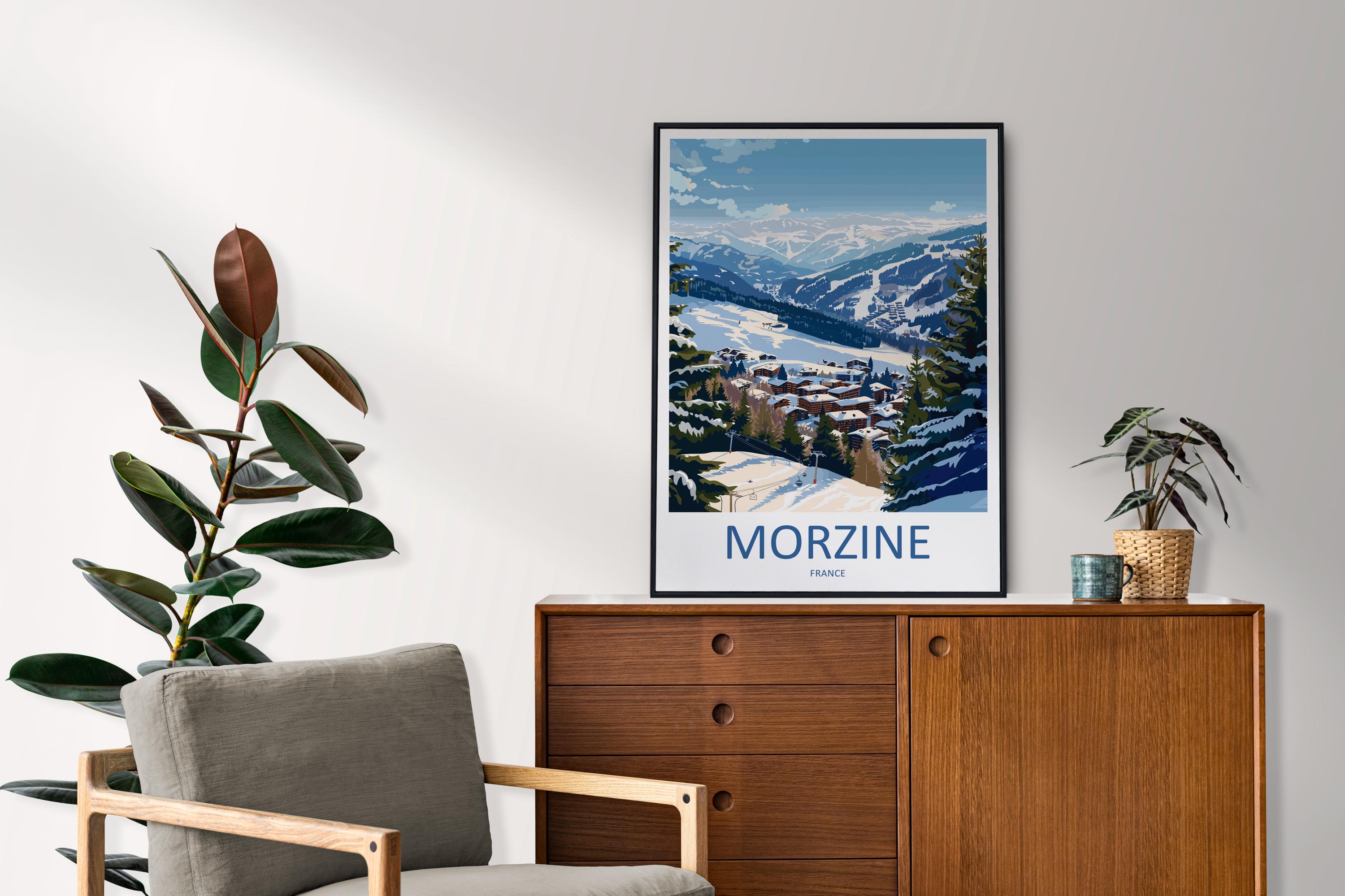 Morzine Print Home Decor Landscape Art Print Morzine Ski Wall Art for Ski Enthusiast Gift Wall Hanging Morzine Poster Art Morzine France