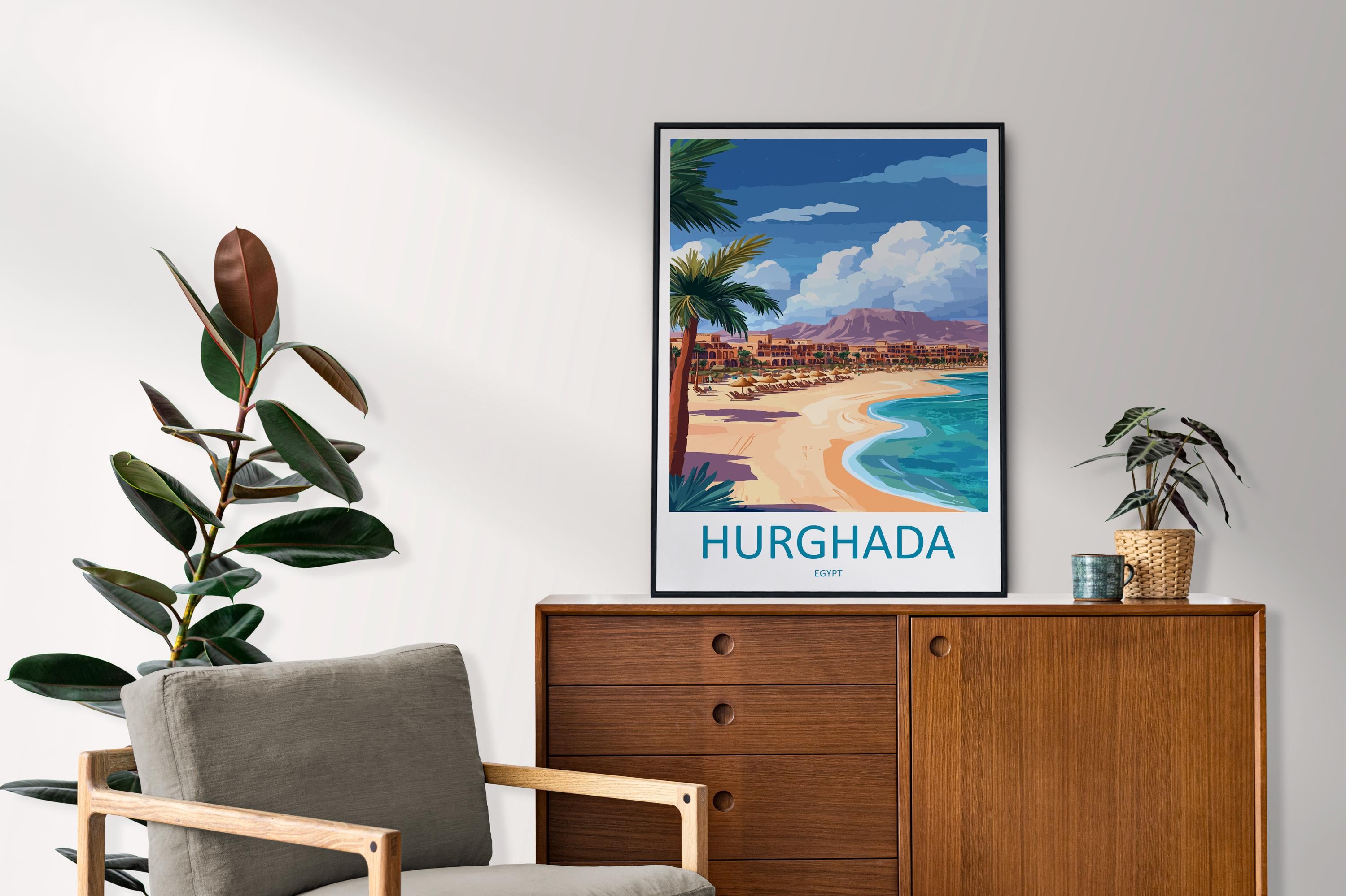 Hurghada Travel Print Hurghada Wall Decor Egypt Hurghada Art Hurghada Wall Art Egypt Poster Gift Hurghada for Beach and Diving Lovers Egypt