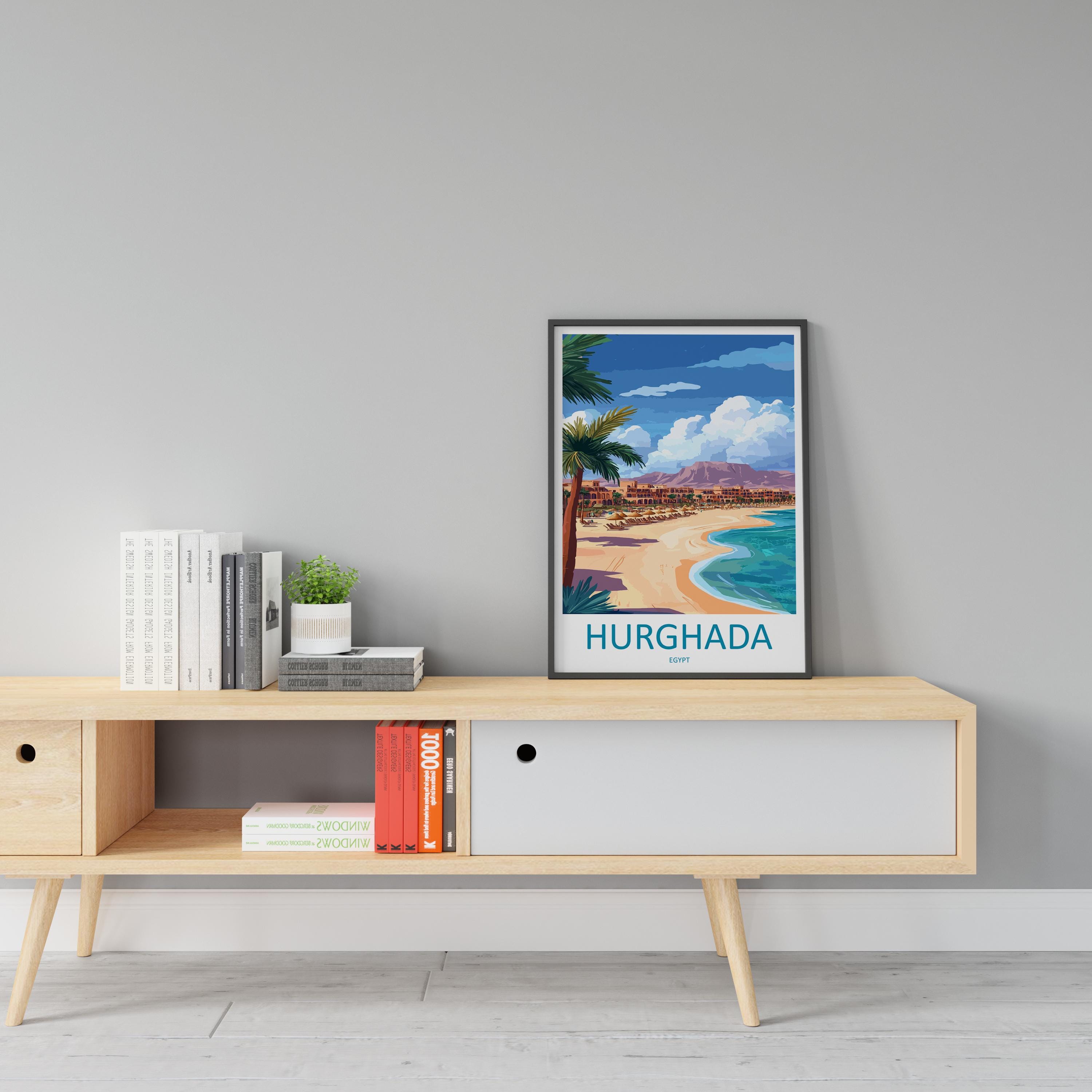 Hurghada Travel Print Hurghada Wall Decor Egypt Hurghada Art Hurghada Wall Art Egypt Poster Gift Hurghada for Beach and Diving Lovers Egypt