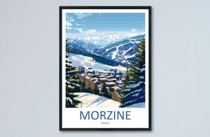 Morzine Print Home Decor Landscape Art Print Morzine Ski Wall Art for Ski Enthusiast Gift Wall Hanging Morzine Poster Art Morzine France