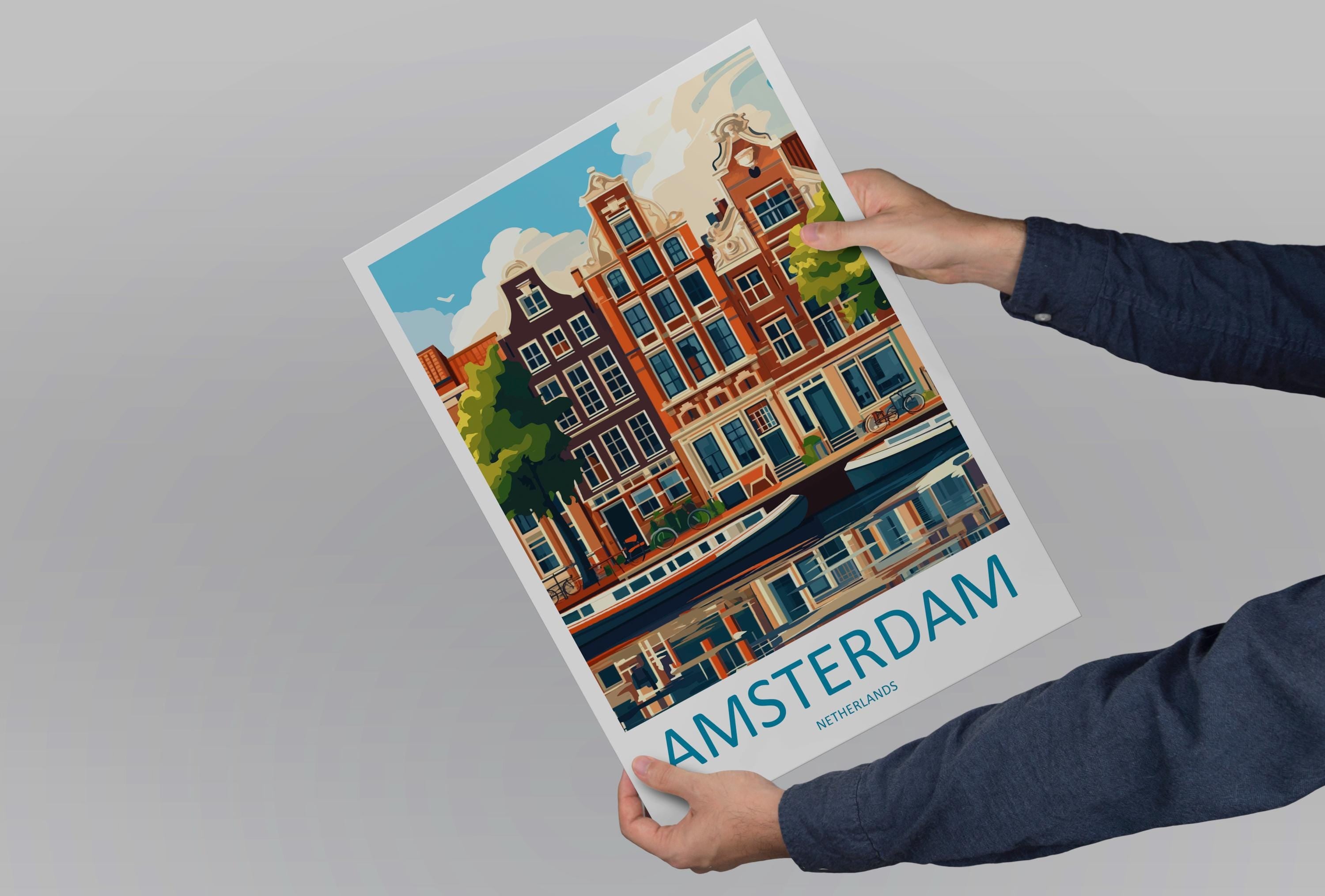 Amsterdam Travel Print Wall Art Amsterdam Wall Hanging Home Décor Amsterdam Gift Art Lovers Netherlands Art Lover Gift Amsterdam Decor