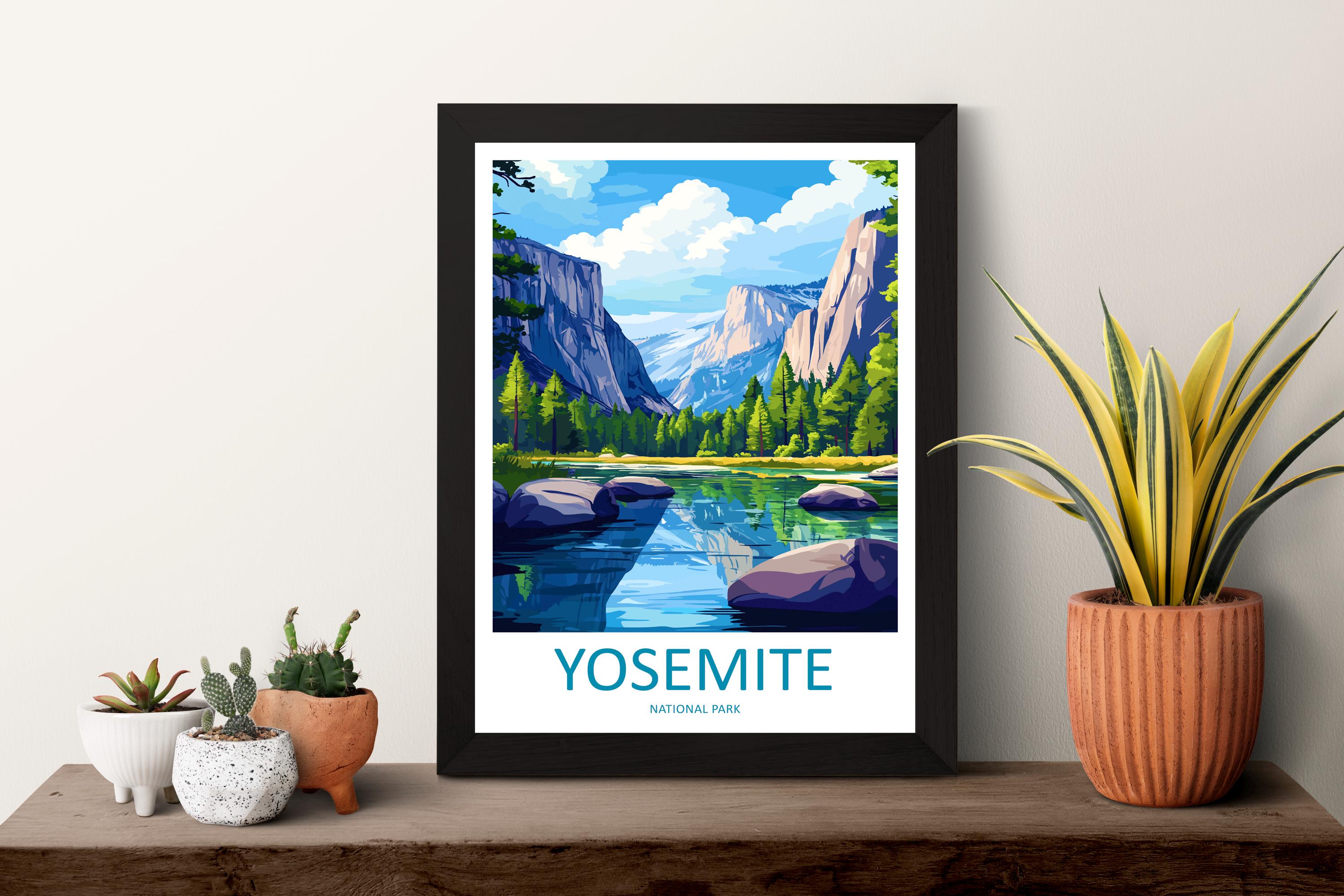 Yosemite Valley National Park Travel Print Wall Art Yosemite Valley Wall Hanging Home Décor Yosemite Valley Gift Art Lovers California Art