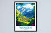 Wengen Travel Print Wall Art Wengen Wall Hanging Home Décor Wengen Gift Art Lovers Switzerland Art Lover Gift Wengen Travel Art