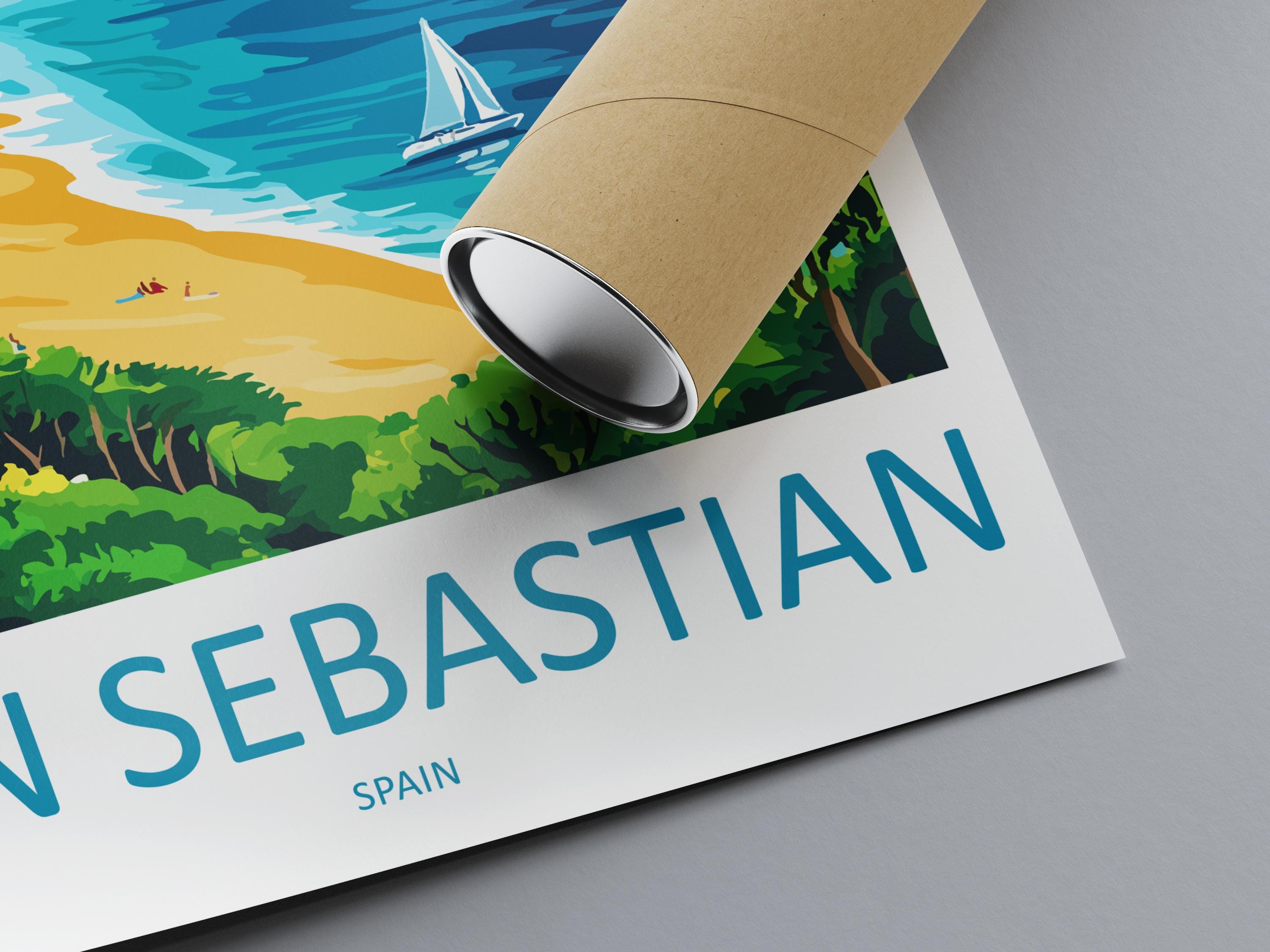 San Sebastian Travel Print Wall Art San Sebastian Wall Hanging Home Décor San Sebastian Gift Art Lovers Spain Art Lover Gift San Sebastian