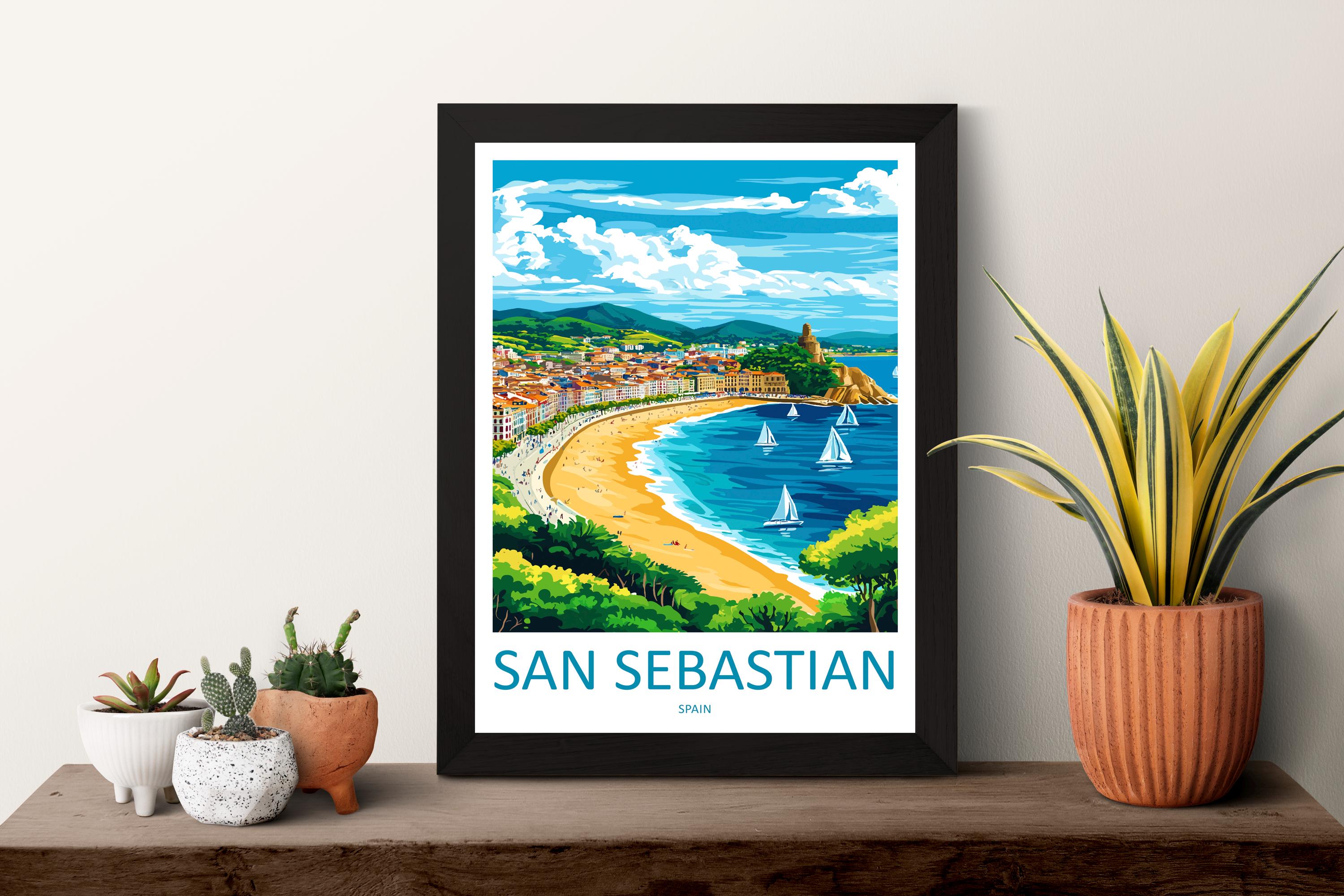 San Sebastian Travel Print Wall Art San Sebastian Wall Hanging Home Décor San Sebastian Gift Art Lovers Spain Art Lover Gift San Sebastian