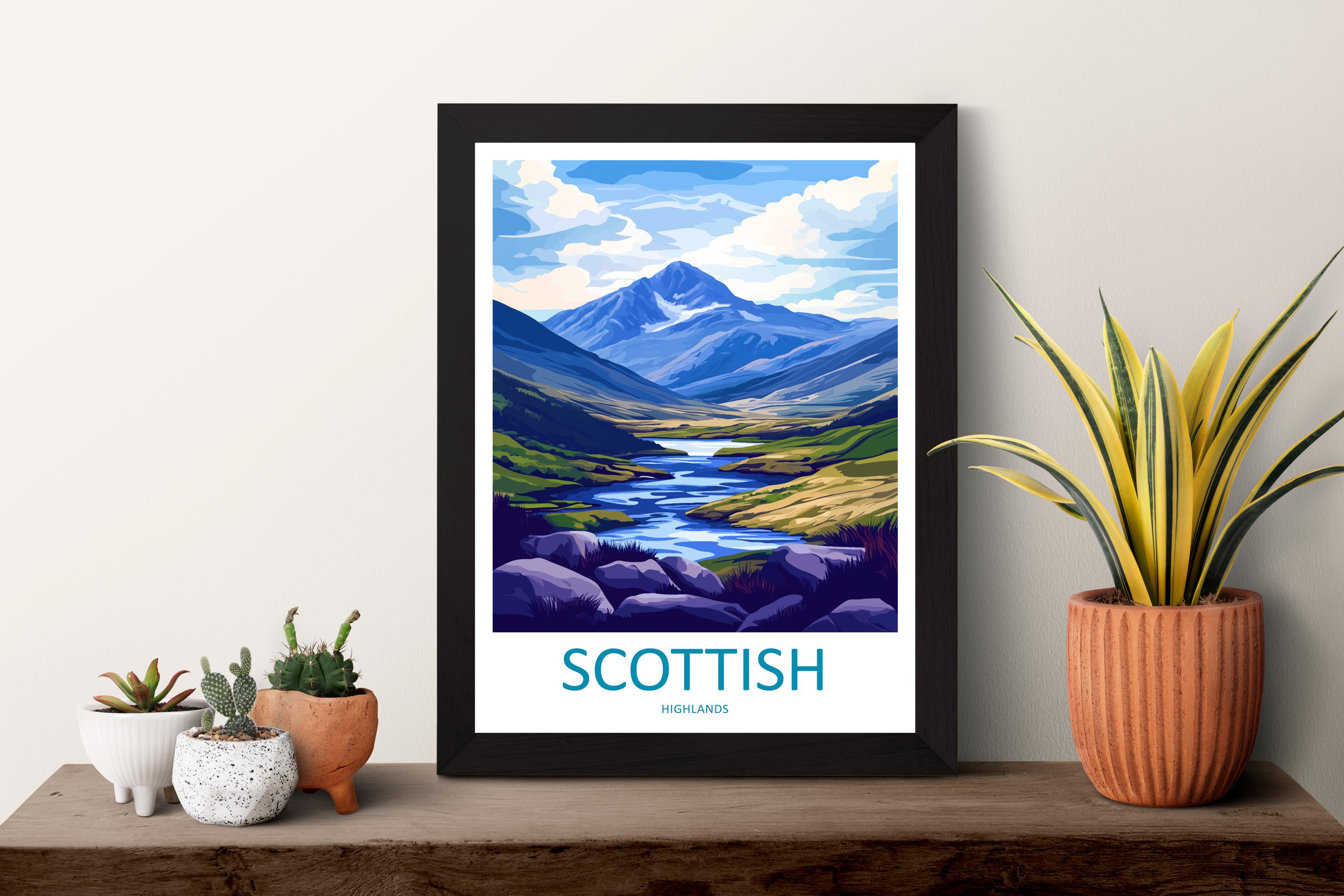 Scottish Highlands Travel Print Highlands Home Décor Scottish Highlands Art Print Highlands Wall Print For Scottish Gift For Scotland Wall