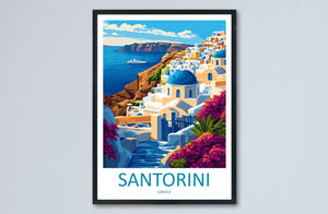 Santorini Travel Print Wall Art Santorini Greece Wall Hanging Home Decoration Santorini Gift Art Lovers Wall Art Print Santorini Greek Print