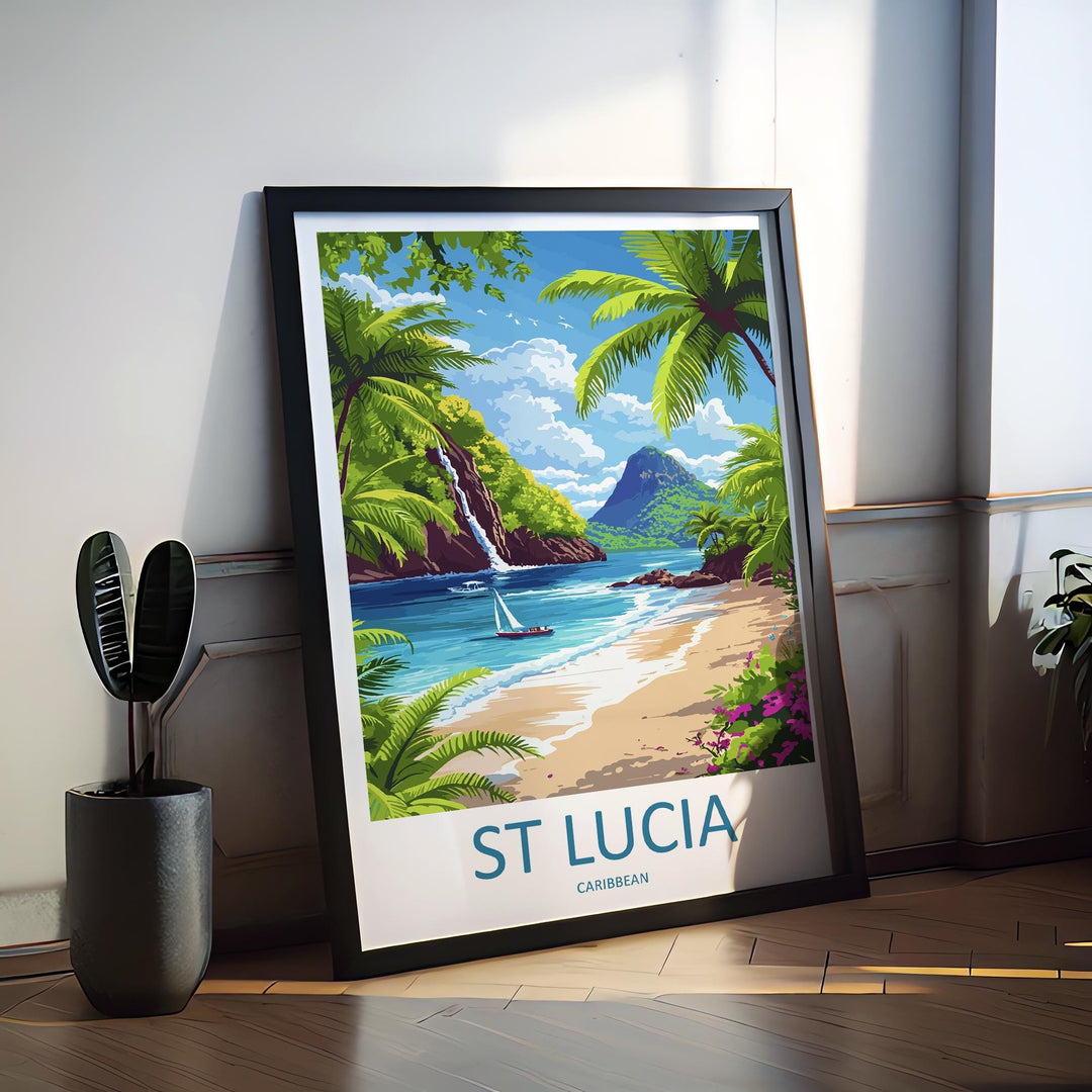 Saint Lucia Travel Print Wall Art Saint Lucia Wall Hanging Home Décor Saint Lucia Gift Art Lovers Wall Art Caribbean Travel Print Poster