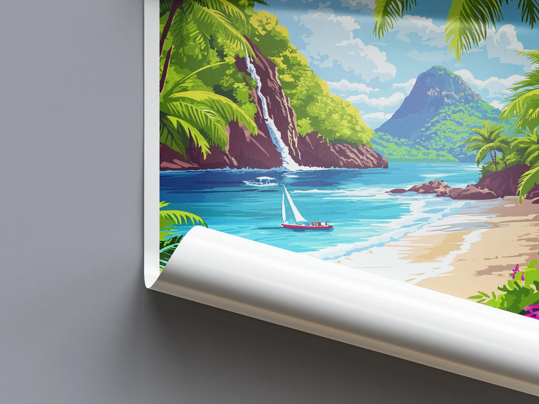 Saint Lucia Travel Print Wall Art Saint Lucia Wall Hanging Home Décor Saint Lucia Gift Art Lovers Wall Art Caribbean Travel Print Poster