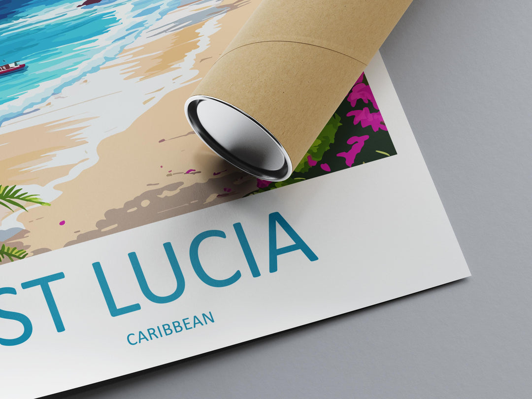 Saint Lucia Travel Print Wall Art Saint Lucia Wall Hanging Home Décor Saint Lucia Gift Art Lovers Wall Art Caribbean Travel Print Poster