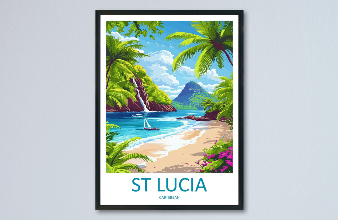 Saint Lucia Travel Print Wall Art Saint Lucia Wall Hanging Home Décor Saint Lucia Gift Art Lovers Wall Art Caribbean Travel Print Poster