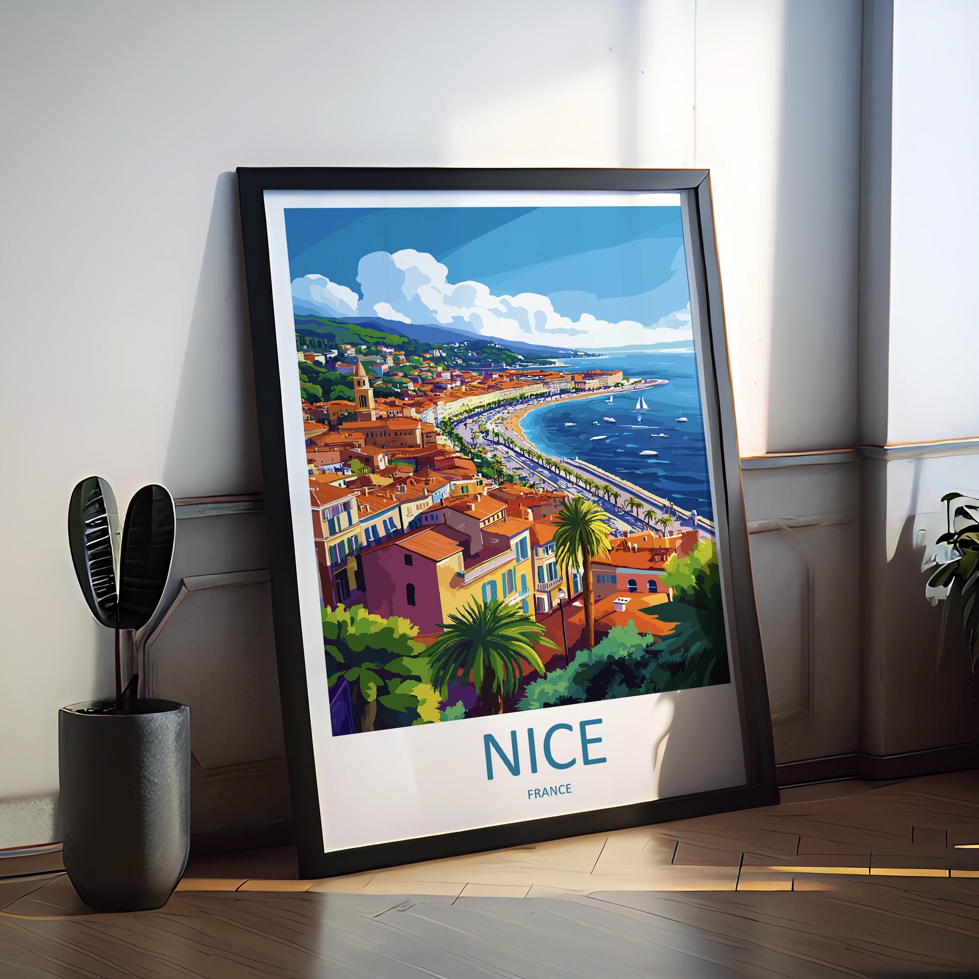 Nice France Print Nice France Home Decor Cityscape Art Print Nice France Wall Art for Travel Enthusiast Gift Wall Hanging Nice France Poster