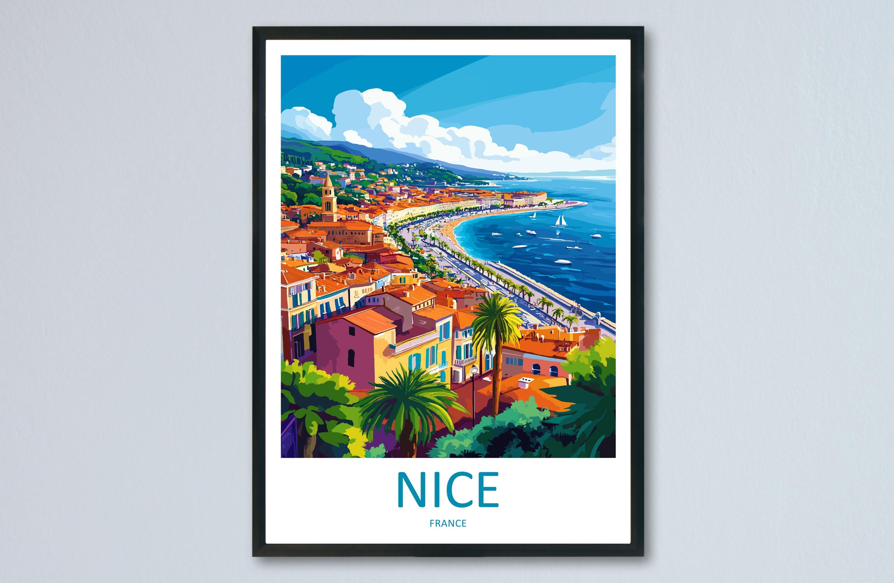 Nice France Print Nice France Home Decor Cityscape Art Print Nice France Wall Art for Travel Enthusiast Gift Wall Hanging Nice France Poster