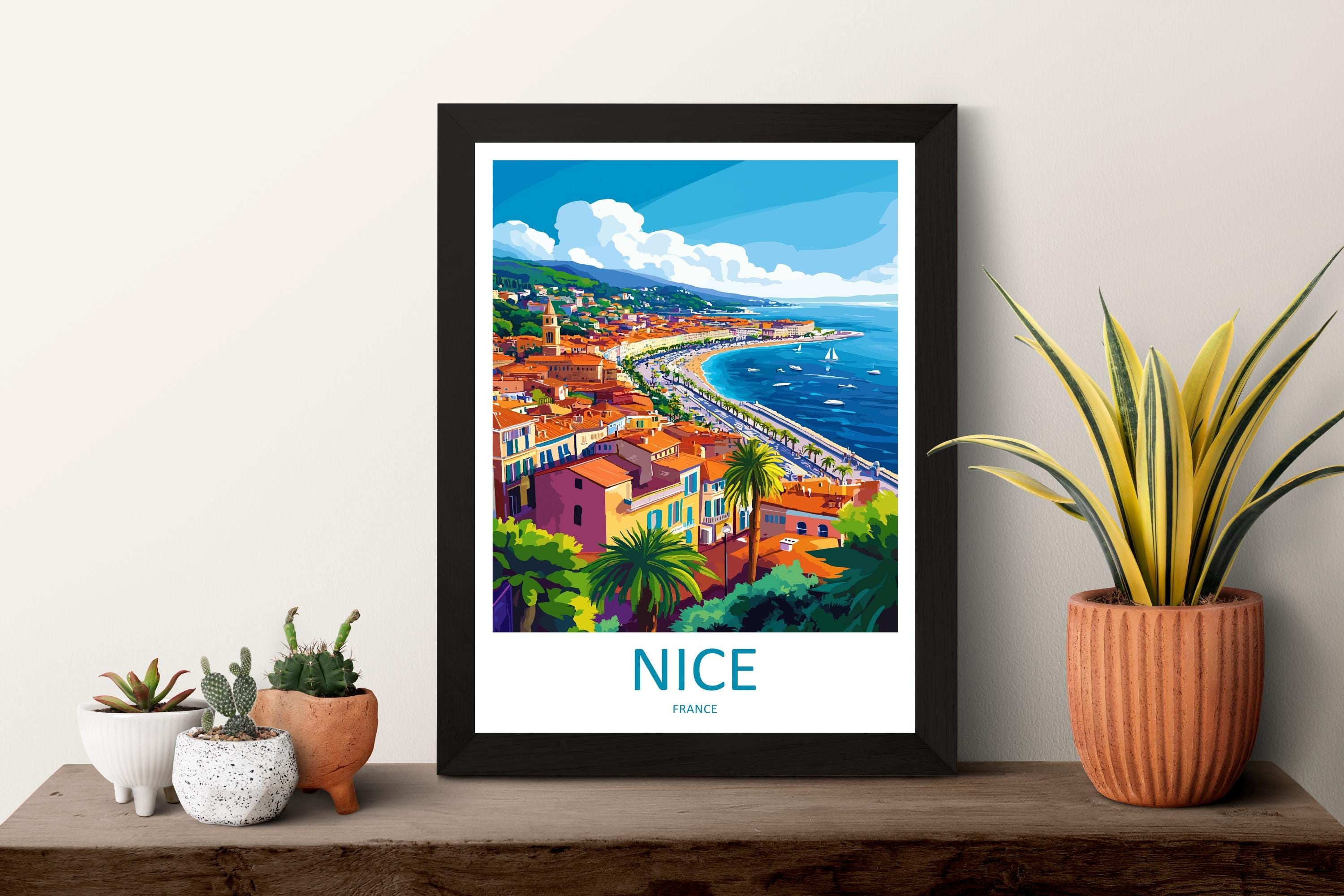 Nice France Print Nice France Home Decor Cityscape Art Print Nice France Wall Art for Travel Enthusiast Gift Wall Hanging Nice France Poster