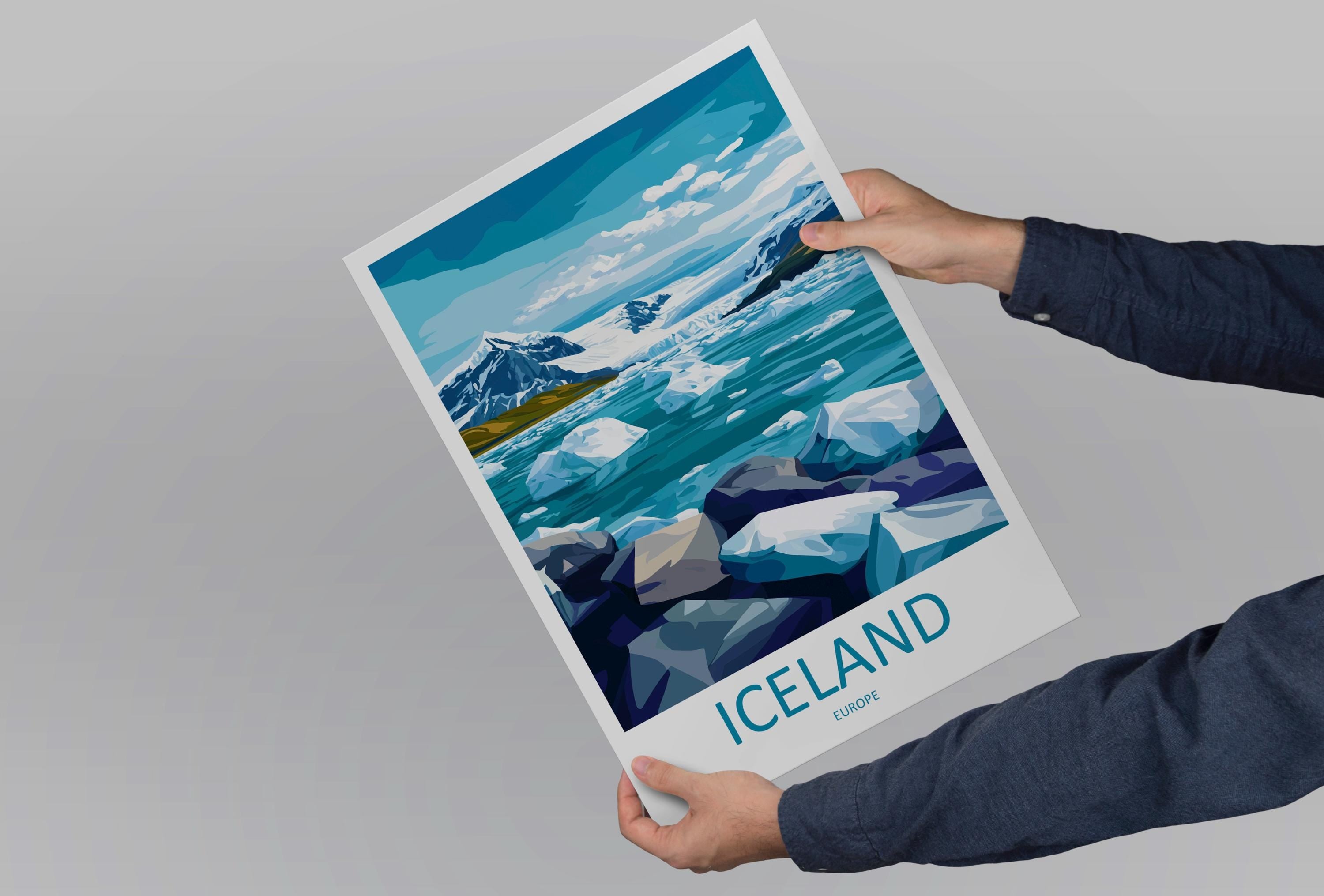 Iceland Travel Print Wall Art Iceland Wall Hanging Home Décor Iceland Gift Art Lovers Iceland Art Lover Gift Decor