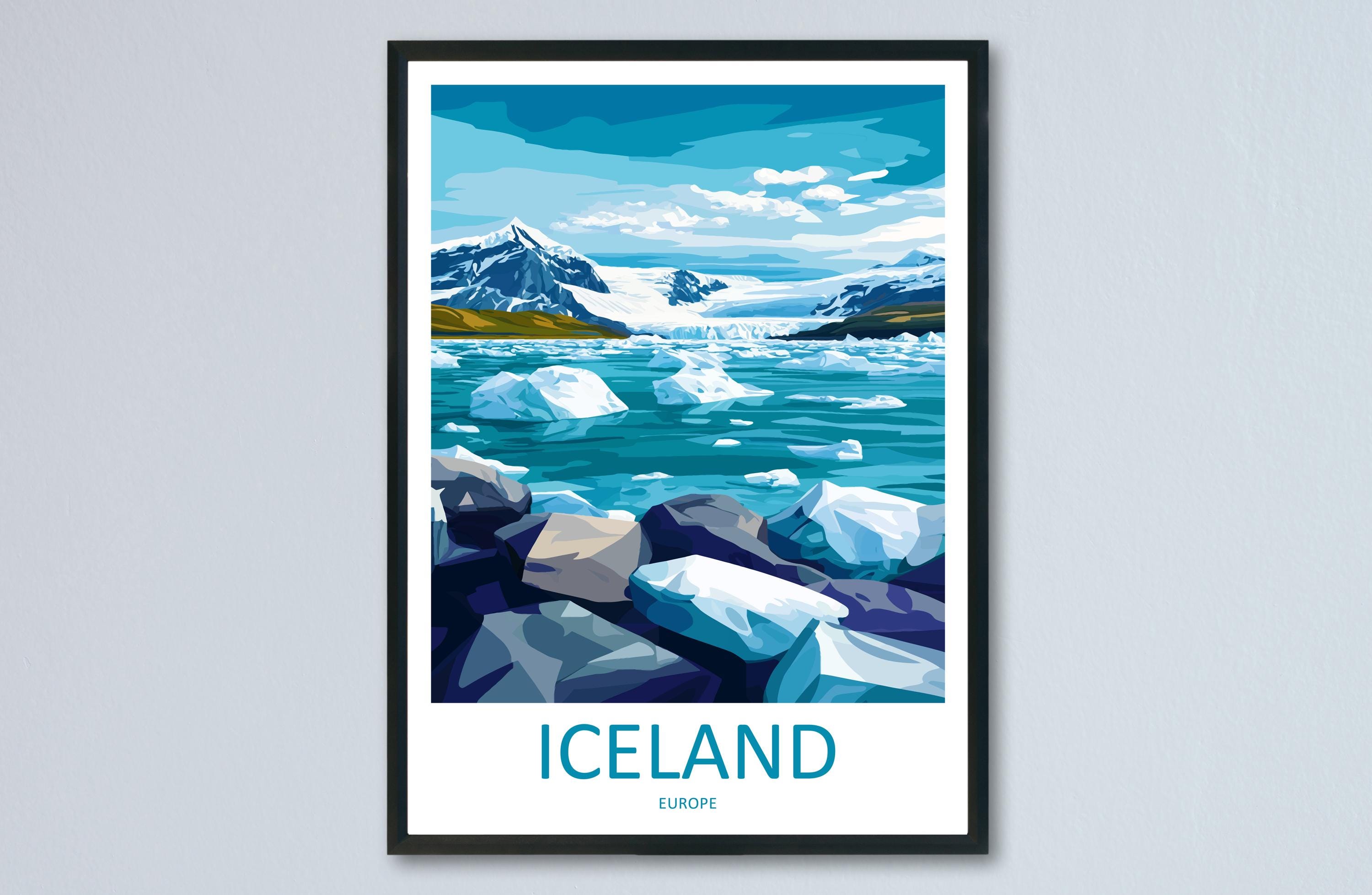 Iceland Travel Print Wall Art Iceland Wall Hanging Home Décor Iceland Gift Art Lovers Iceland Art Lover Gift Decor