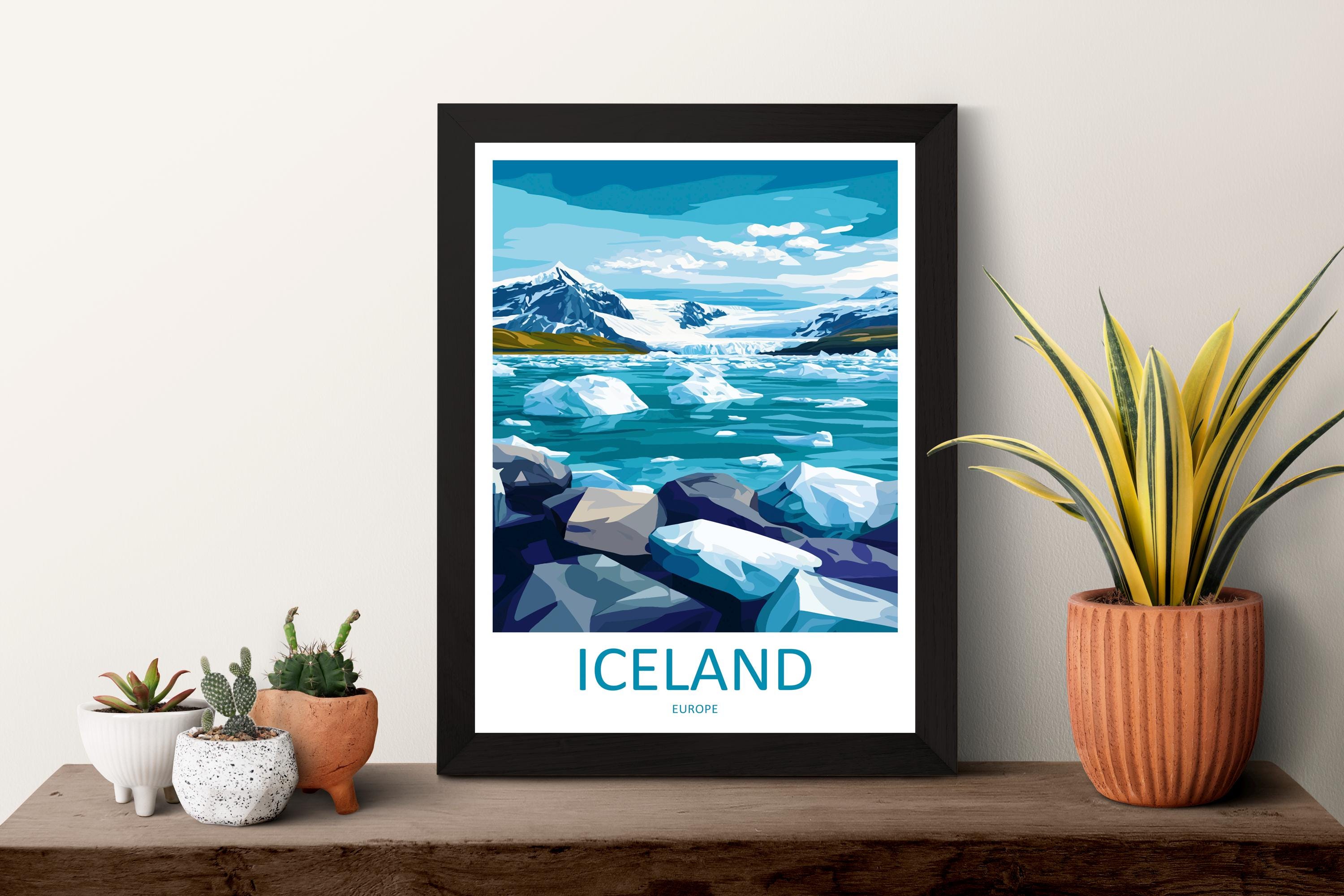 Iceland Travel Print Wall Art Iceland Wall Hanging Home Décor Iceland Gift Art Lovers Iceland Art Lover Gift Decor