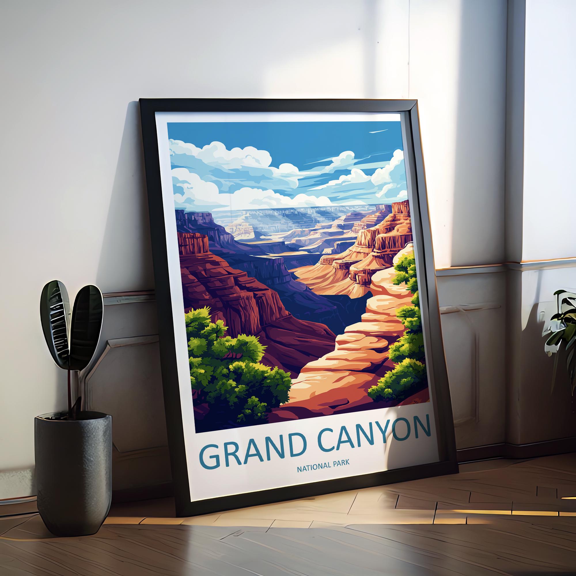 Grand Canyon National Park Travel Print Wall Art Grand Canyon Wall Hanging Home Décor Grand Canyon Gift Art Lovers Arizona Art Lover Gift