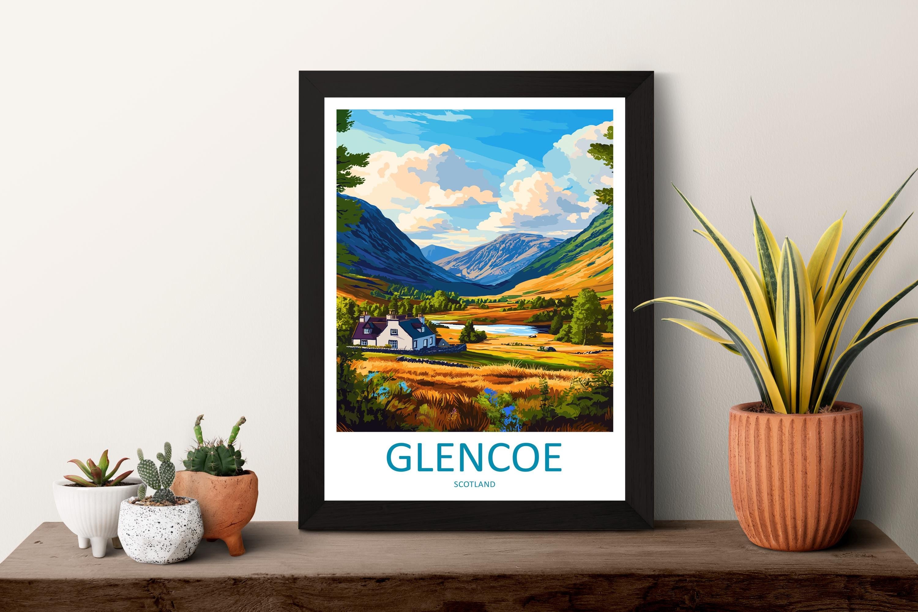 Glencoe Travel Print Wall Art Glencoe Wall Hanging Home Décor Glencoe Gift Art Lovers Scotland Art Lover Gift Glencoe Travel Artwork