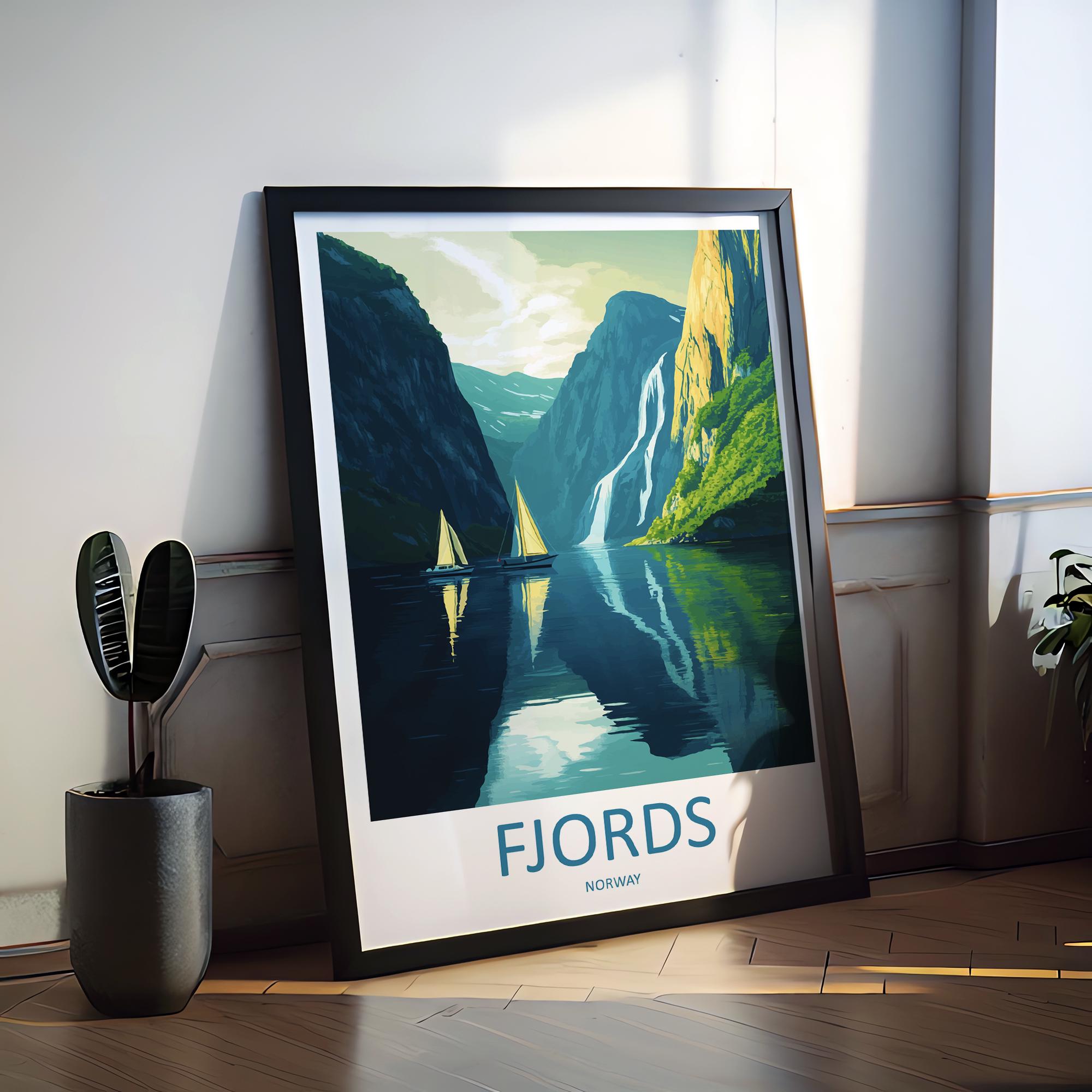 The Fjords Travel Print The Fjords Norway Home Décor The Fjords Art Print Norwegian Mountains Room Print For Scandinavian Mountains Gift Art