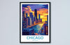 Chicago Travel Print Wall Art Chicago Wall Hanging Home Décor Chicago Gift Art Lovers Illinois Art Lover Gift