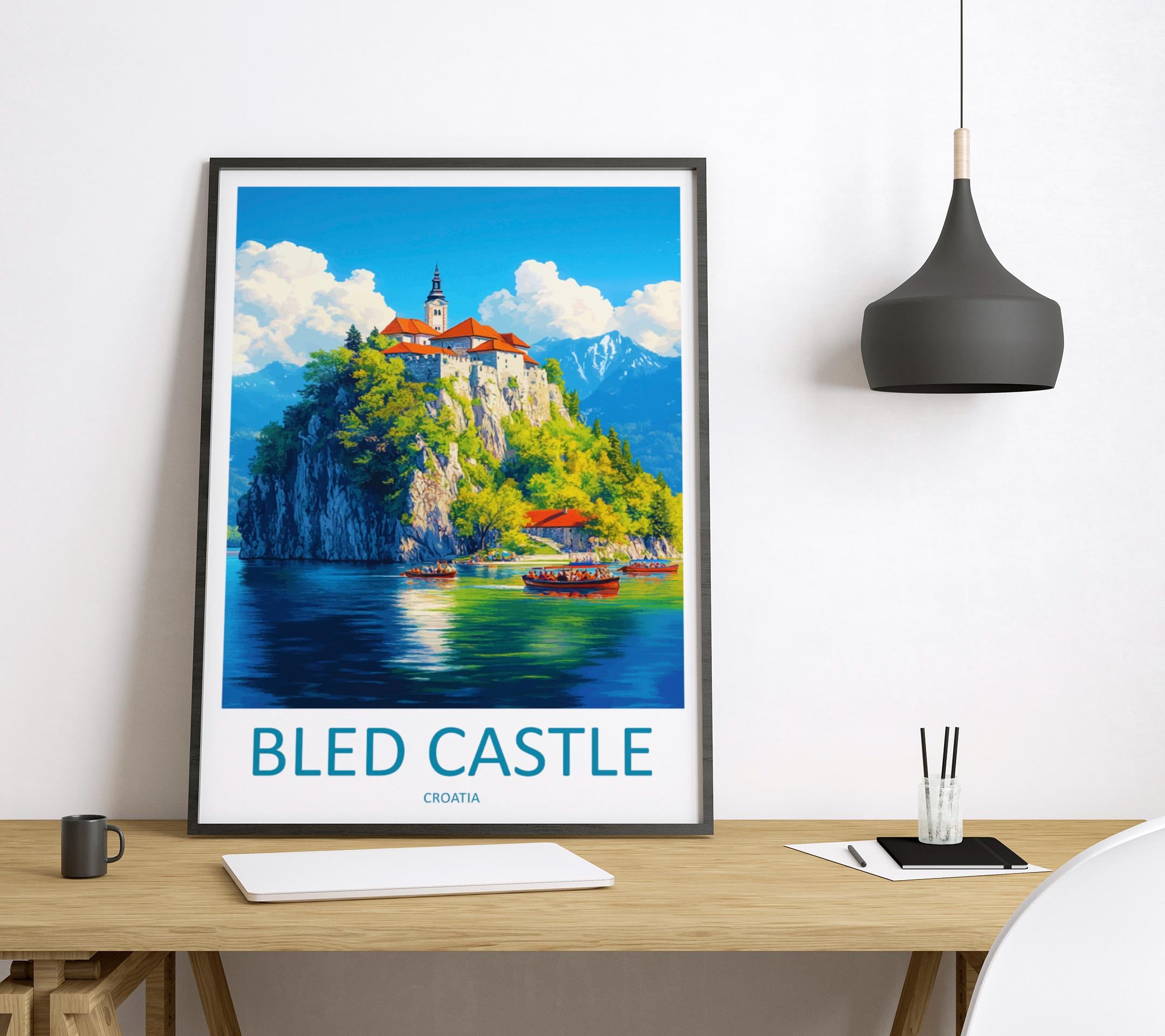 Lake Bled Travel Print Lake Bled Home Décor Slovenia Art Print Lake Bled Wall Print For Lake Bled Gift Wall Hanging Lake Bled Artwork