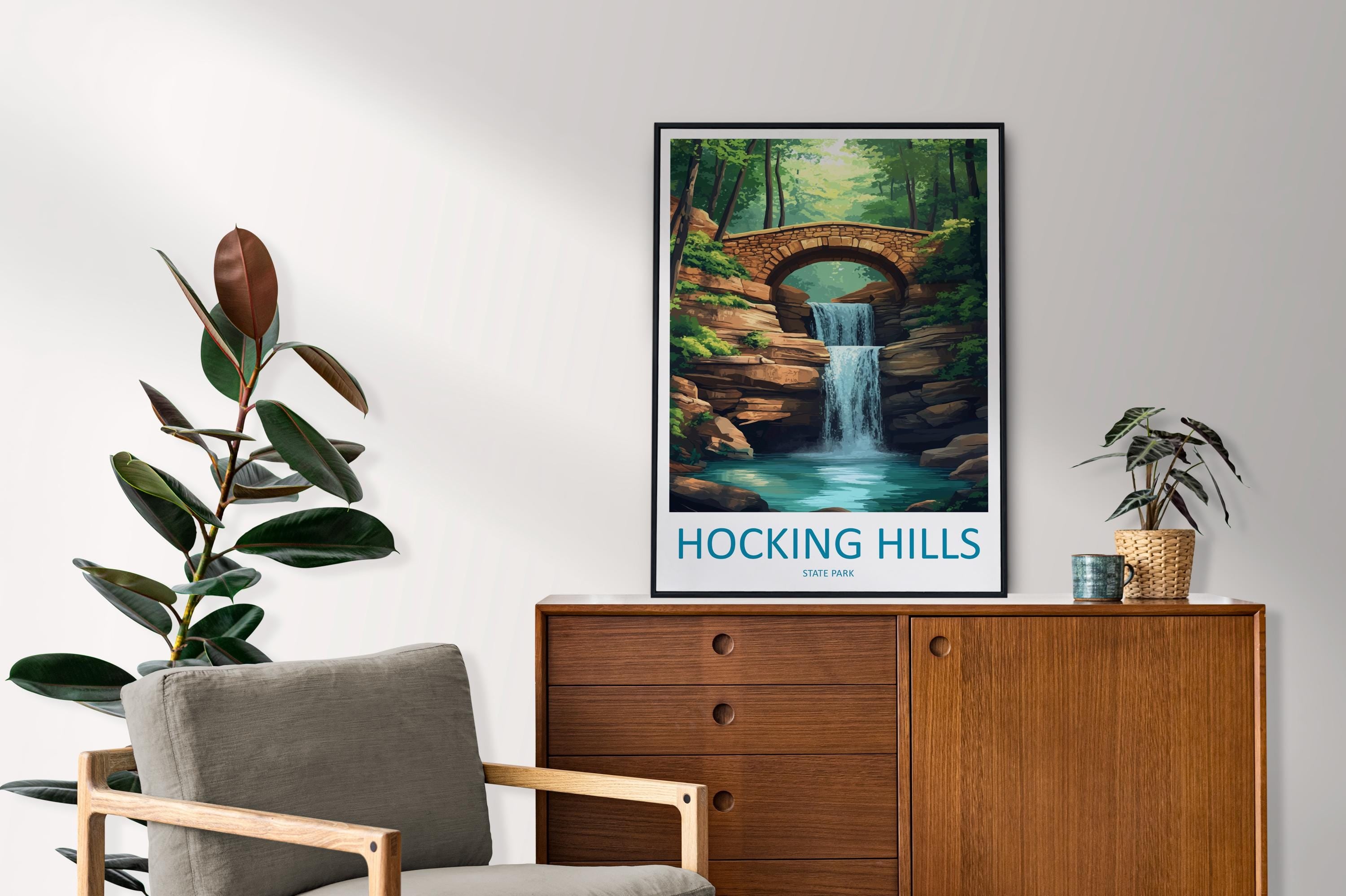 Hocking Hills State Park Print Home Décor Cityscape Art Print Hocking Hills Wall Art Travel Gift Wall Hanging Hocking Hills Ohio Poster Art