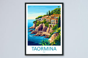 Taormina Travel Print Wall Art Taormina Wall Hanging Home Décor Taormina Gift Art Lovers Italy Art Lover Gift Taormina Print Taormina Art