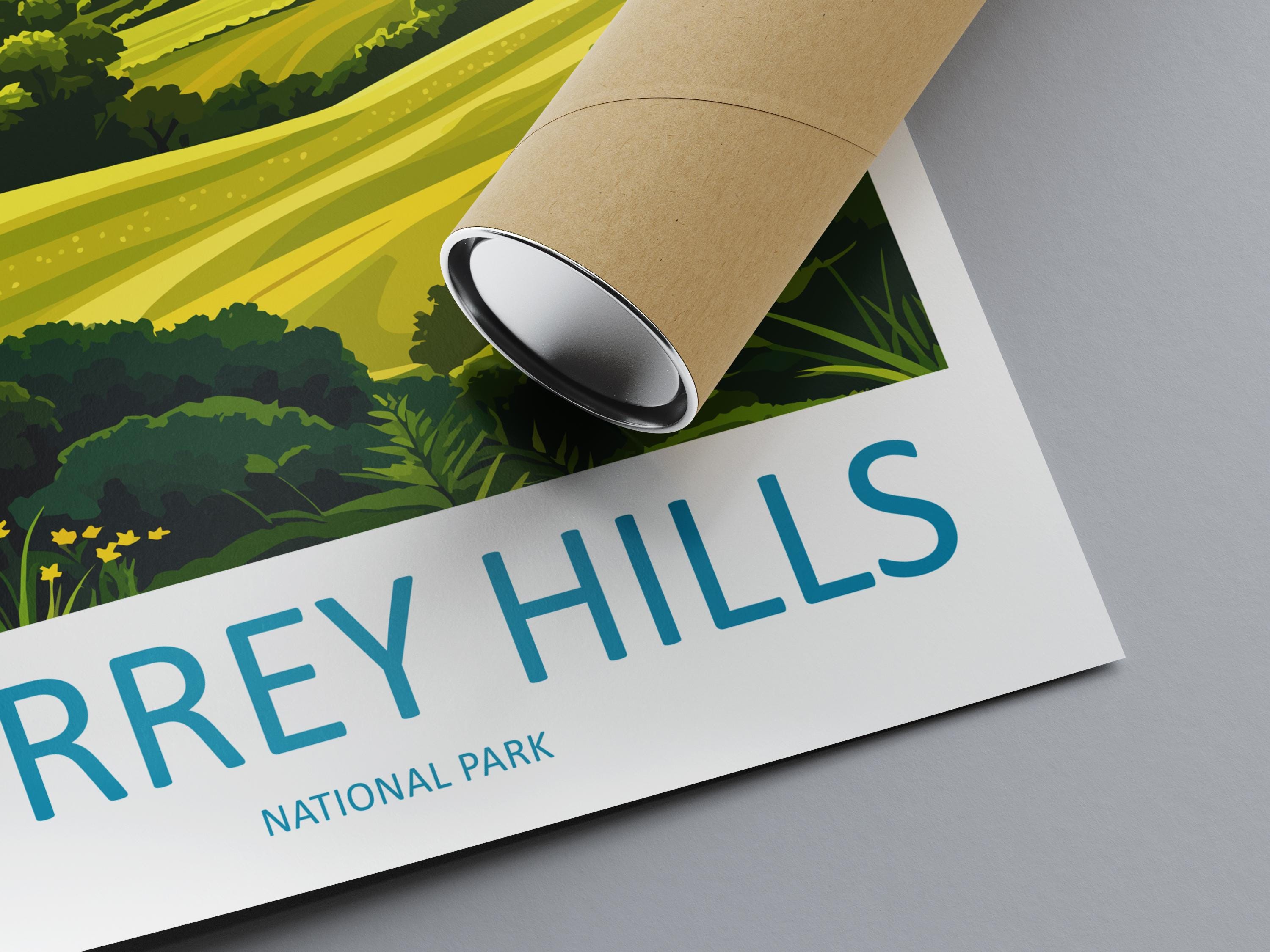 Surrey Hills Travel Print Wall Art Surrey Hills Wall Hanging Home Decoration Surrey Hills Gift Art Lovers Wall Art Print Art Surrey Hills