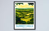 Surrey Hills Travel Print Wall Art Surrey Hills Wall Hanging Home Decoration Surrey Hills Gift Art Lovers Wall Art Print Art Surrey Hills