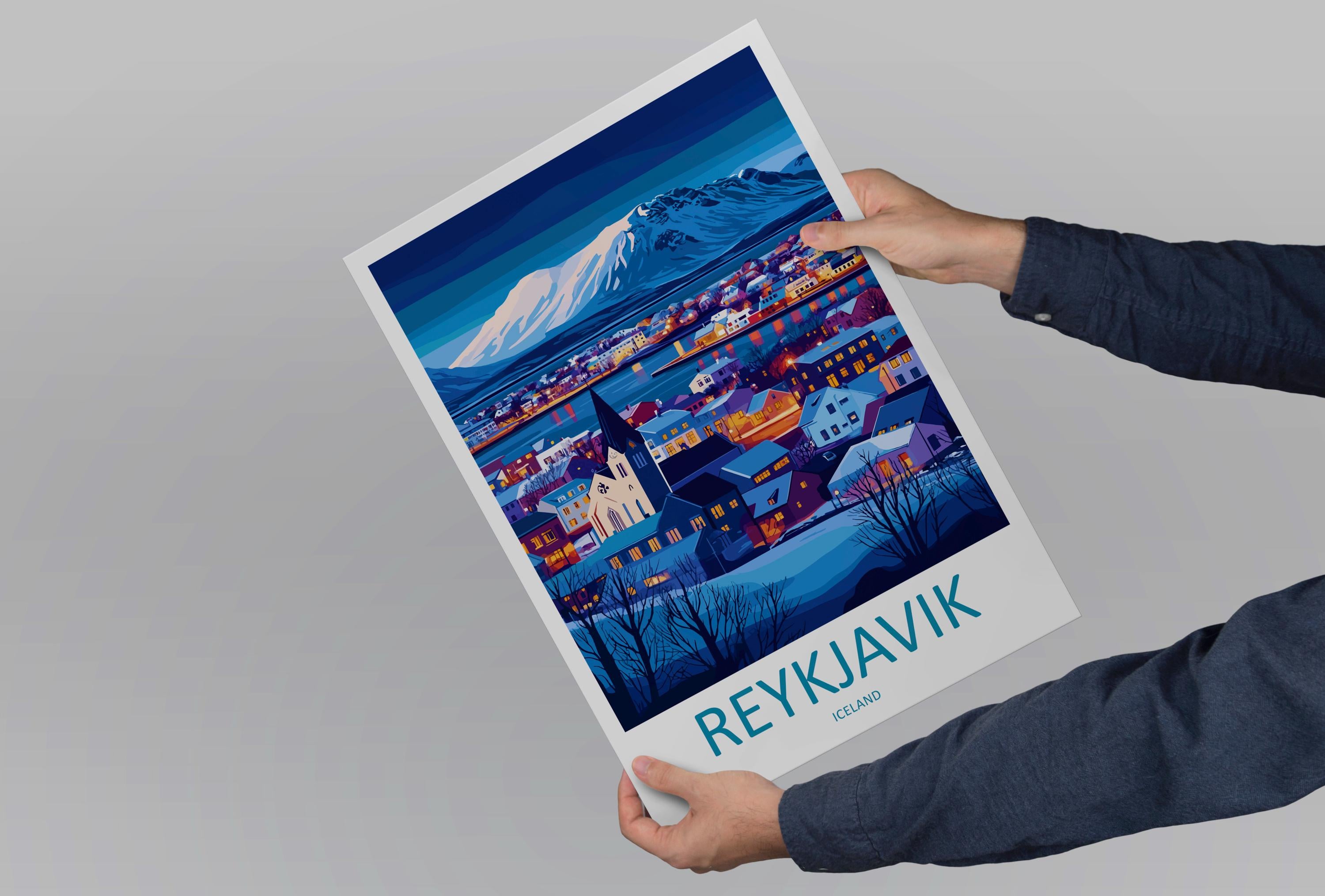 Reykjavik Travel Print Wall Art Reykjavik Wall Hanging Home Décor Reykjavik Gift Art Lovers Iceland Art Lover Gift Reykjavik Wall Decor